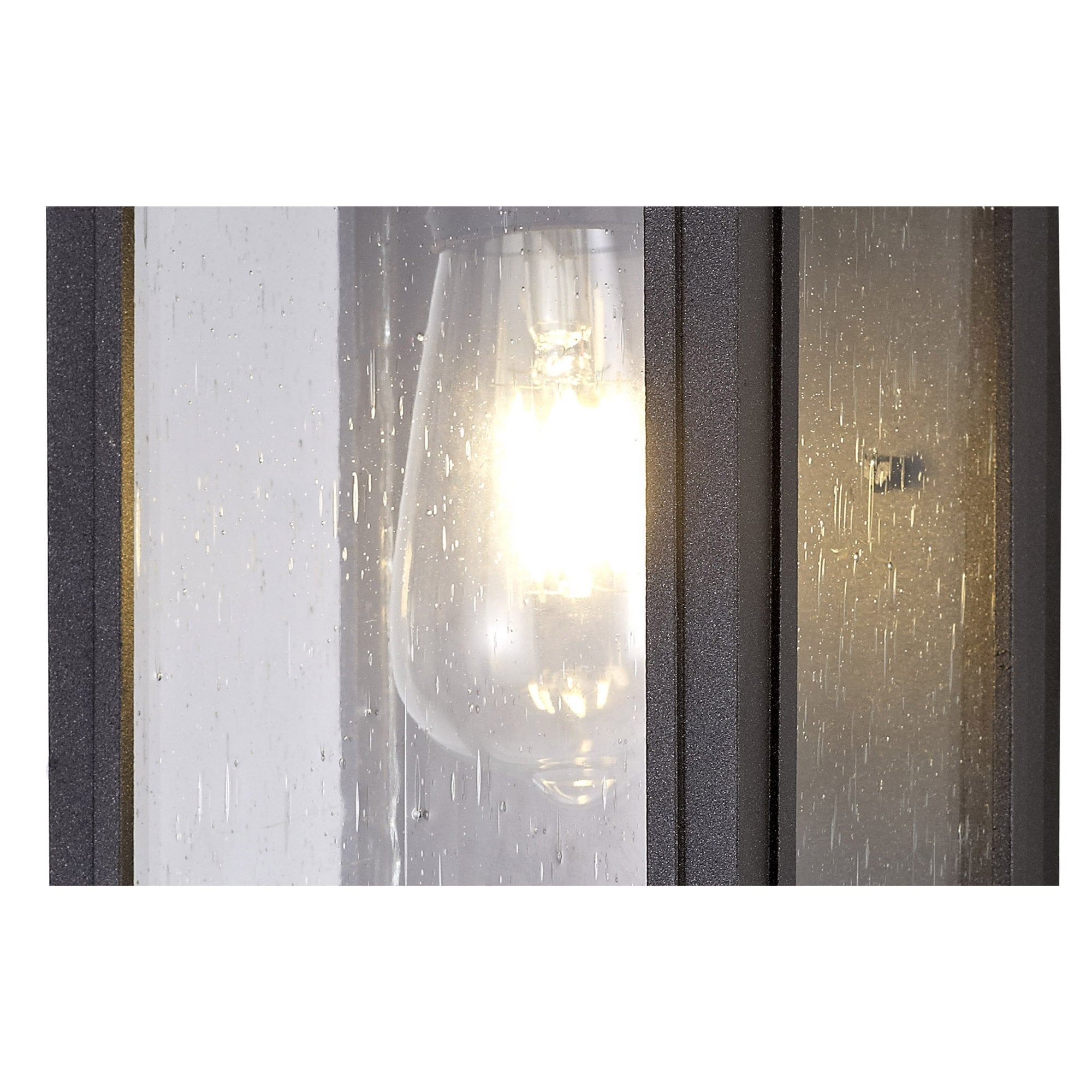 Fabula Campions Flush Wall Lamp - Anthracite & Clear Seeded Glass - IP54