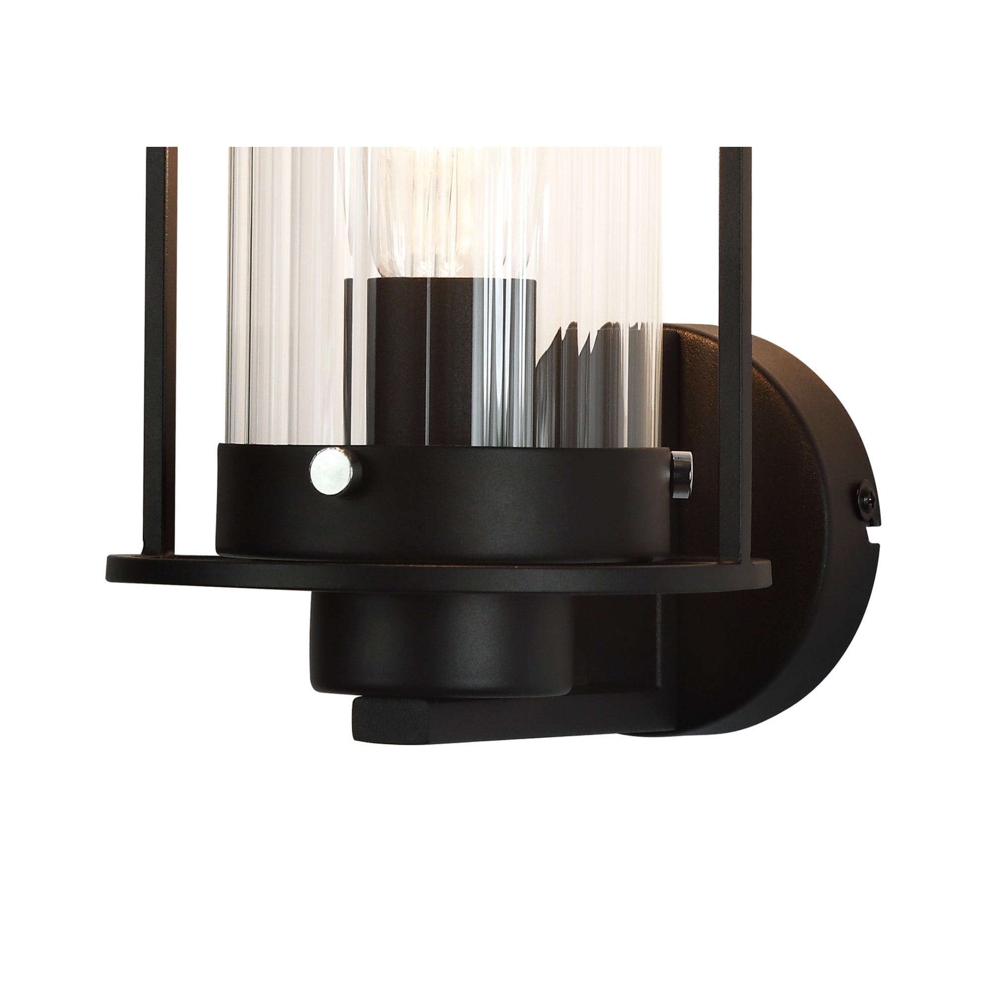 Fabula Rowans Single Wall Light - Black & Clear Glass