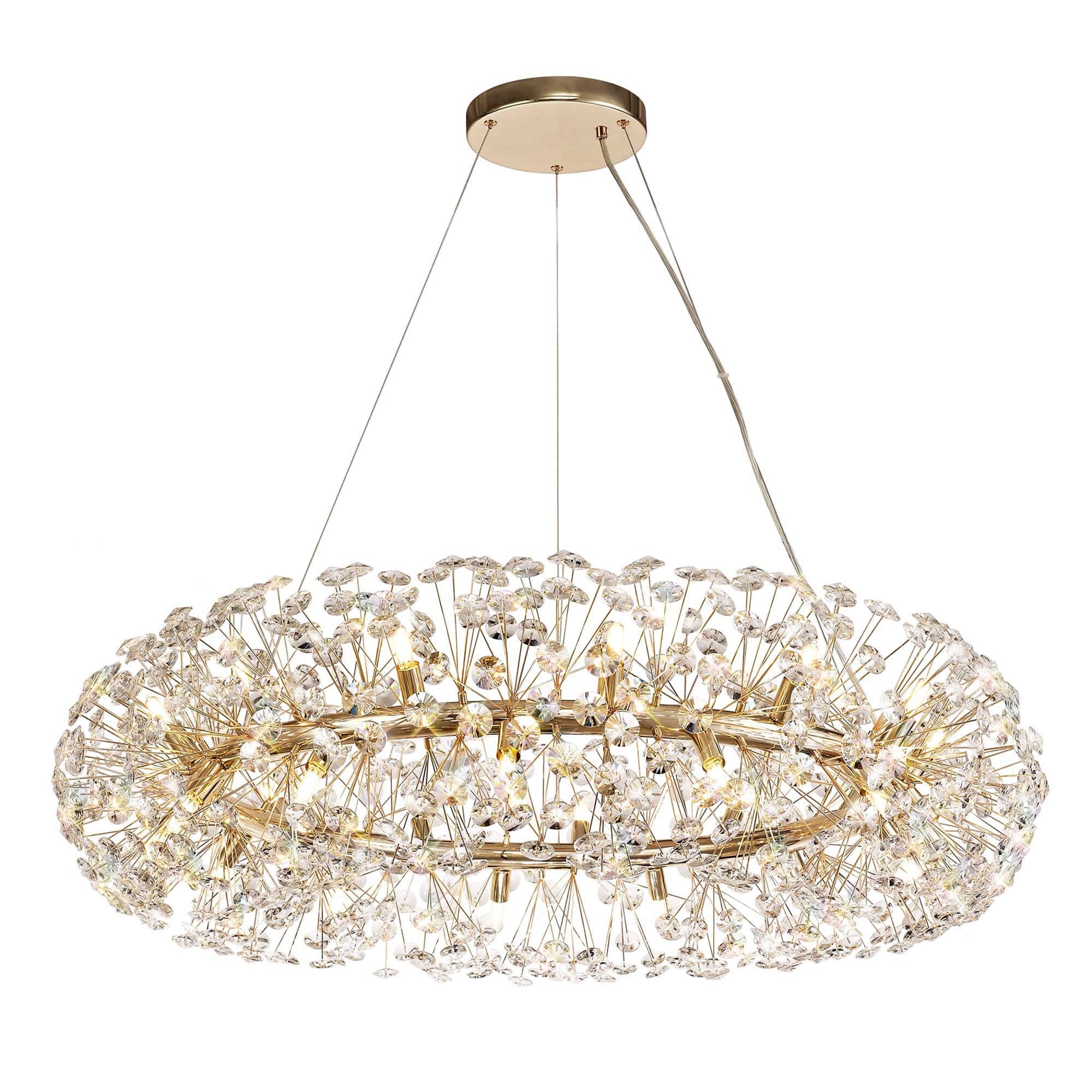 Fabula Grosvenor 26 Light Pendant - French Gold & Crystal