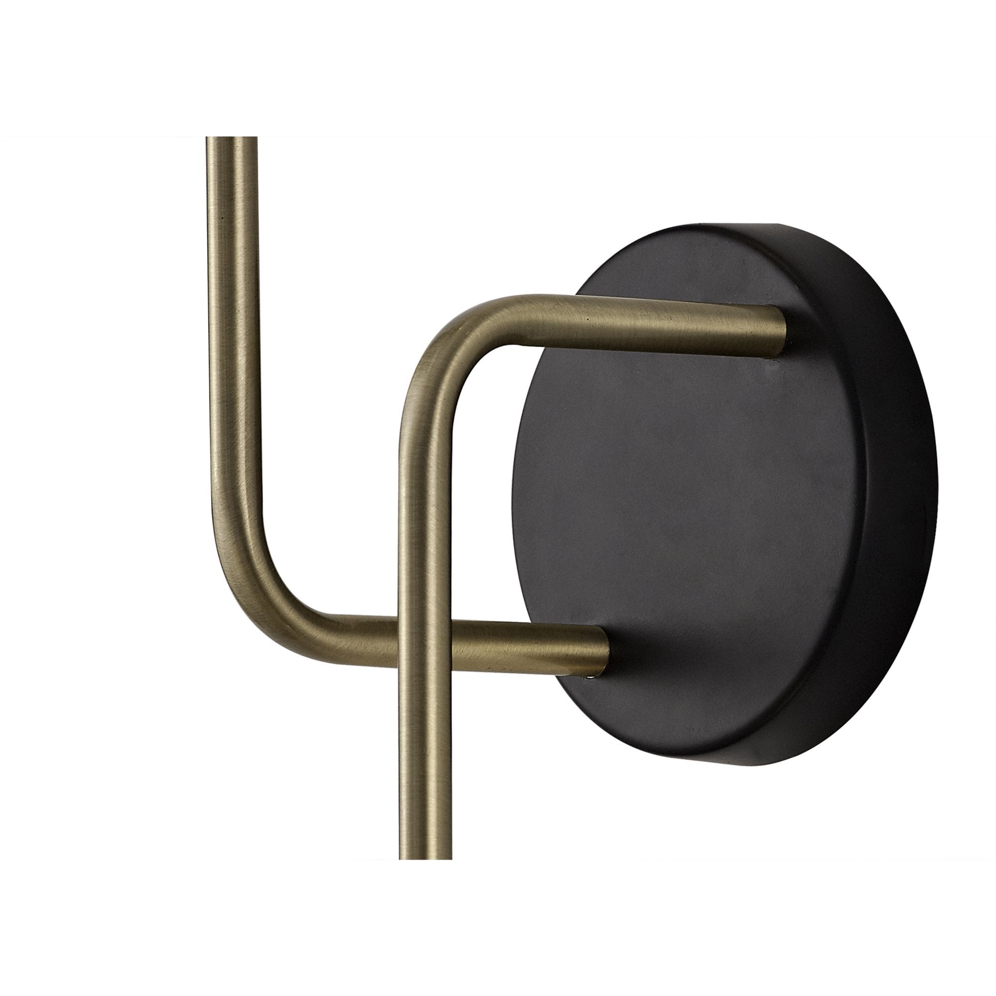 Fabula Appleby 2 Light Wall Lamp - Matt Black, Antique Brass & Cognac Glass