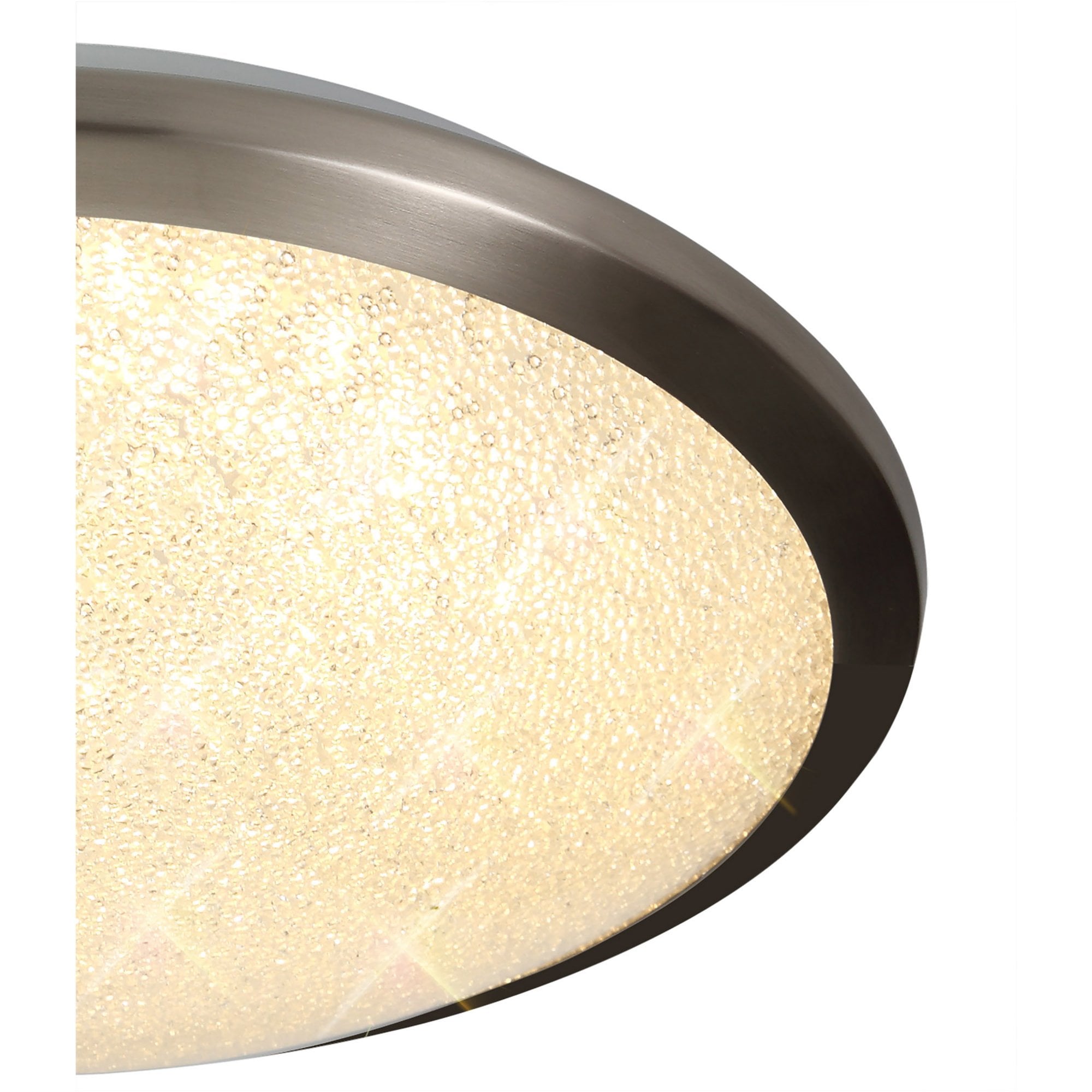 Fabula Lancaster 35cm LED Flush Light - Satin Nickel & Crystaline - IP44