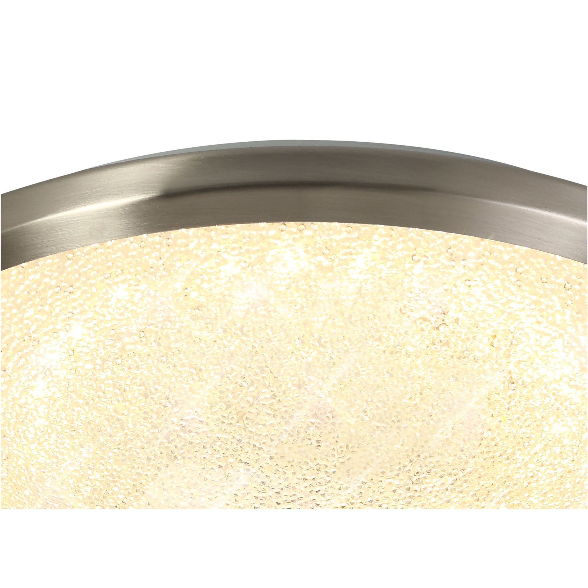 Fabula Lancaster 35cm LED Flush Light - Satin Nickel & Crystaline - IP44