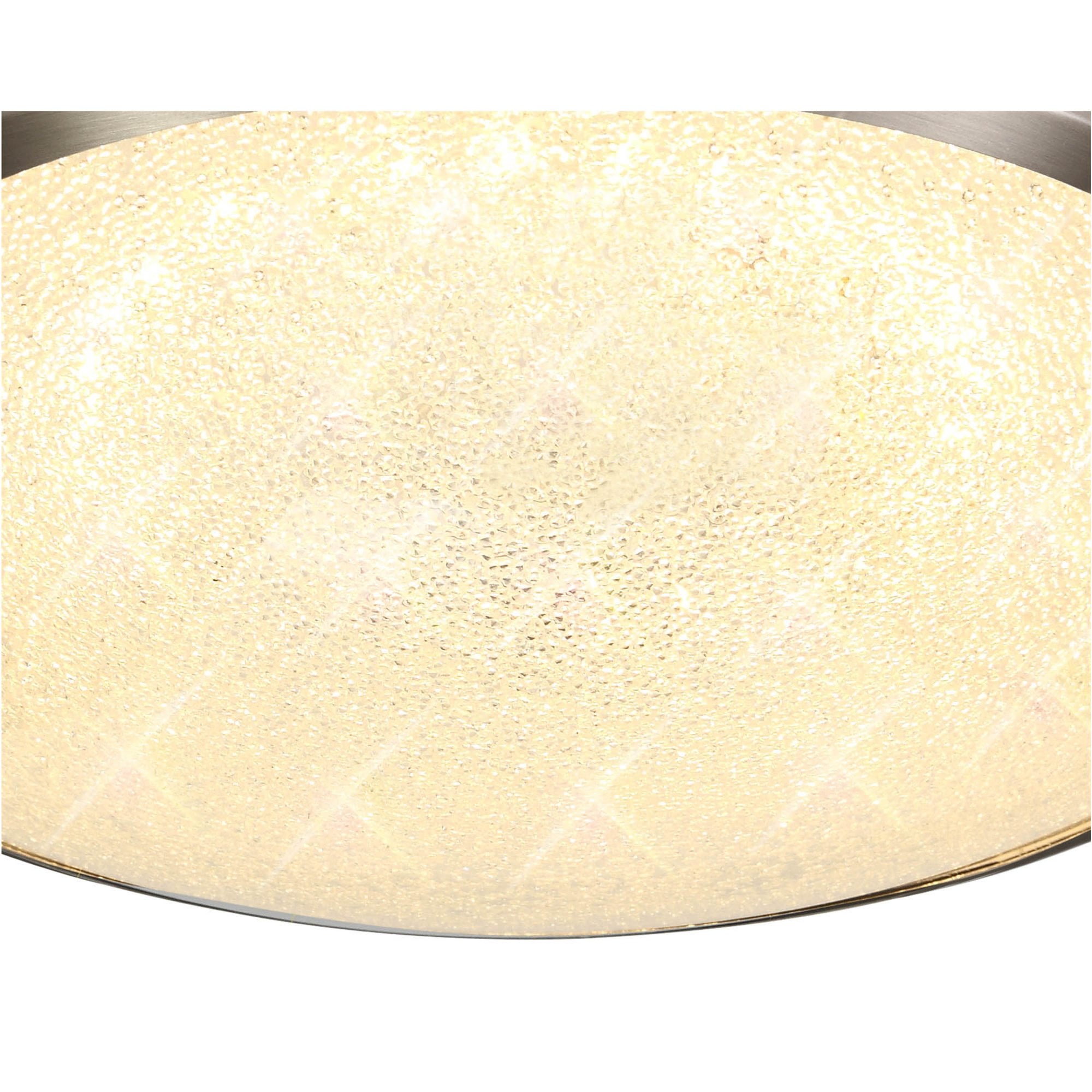 Fabula Lancaster 35cm LED Flush Light - Satin Nickel & Crystaline - IP44