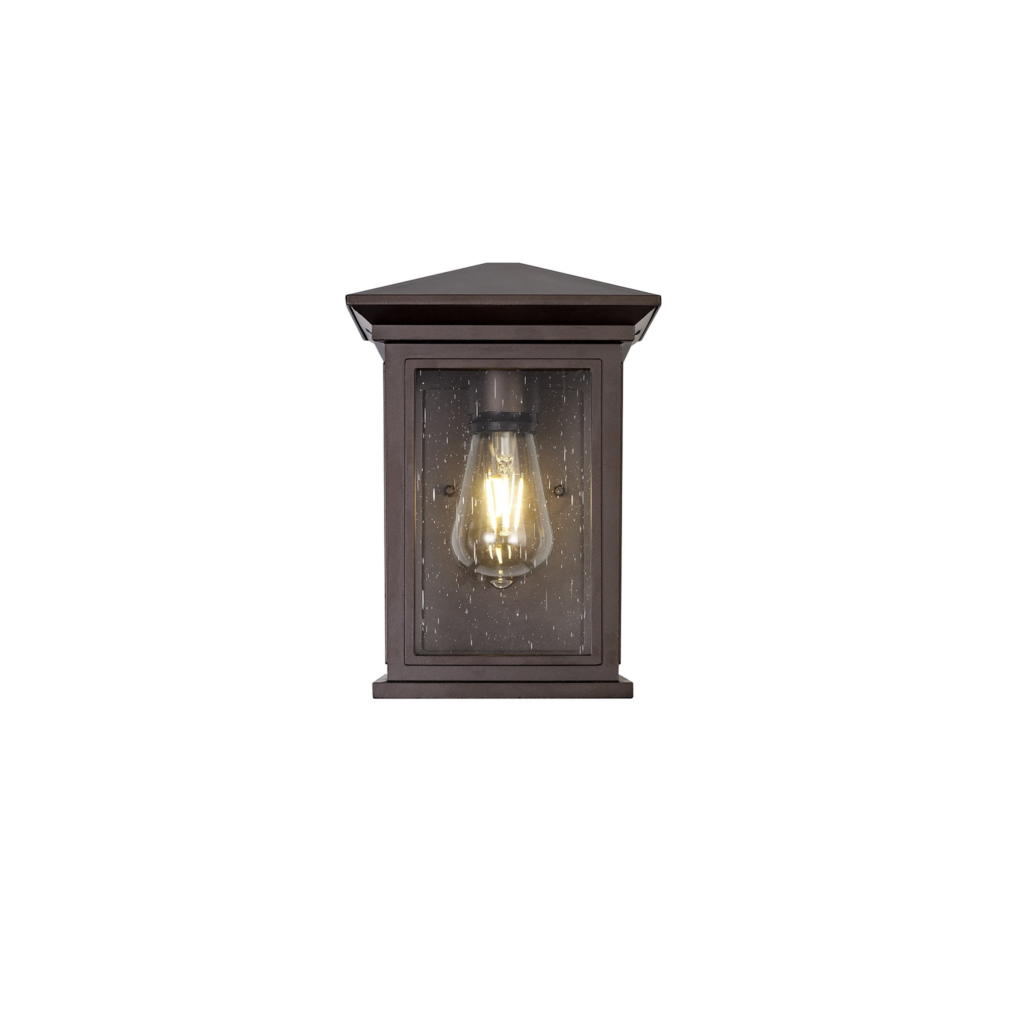 Fabula Campions Flush Wall Lamp - Antique Bronze & Clear Seeded Glass - IP54