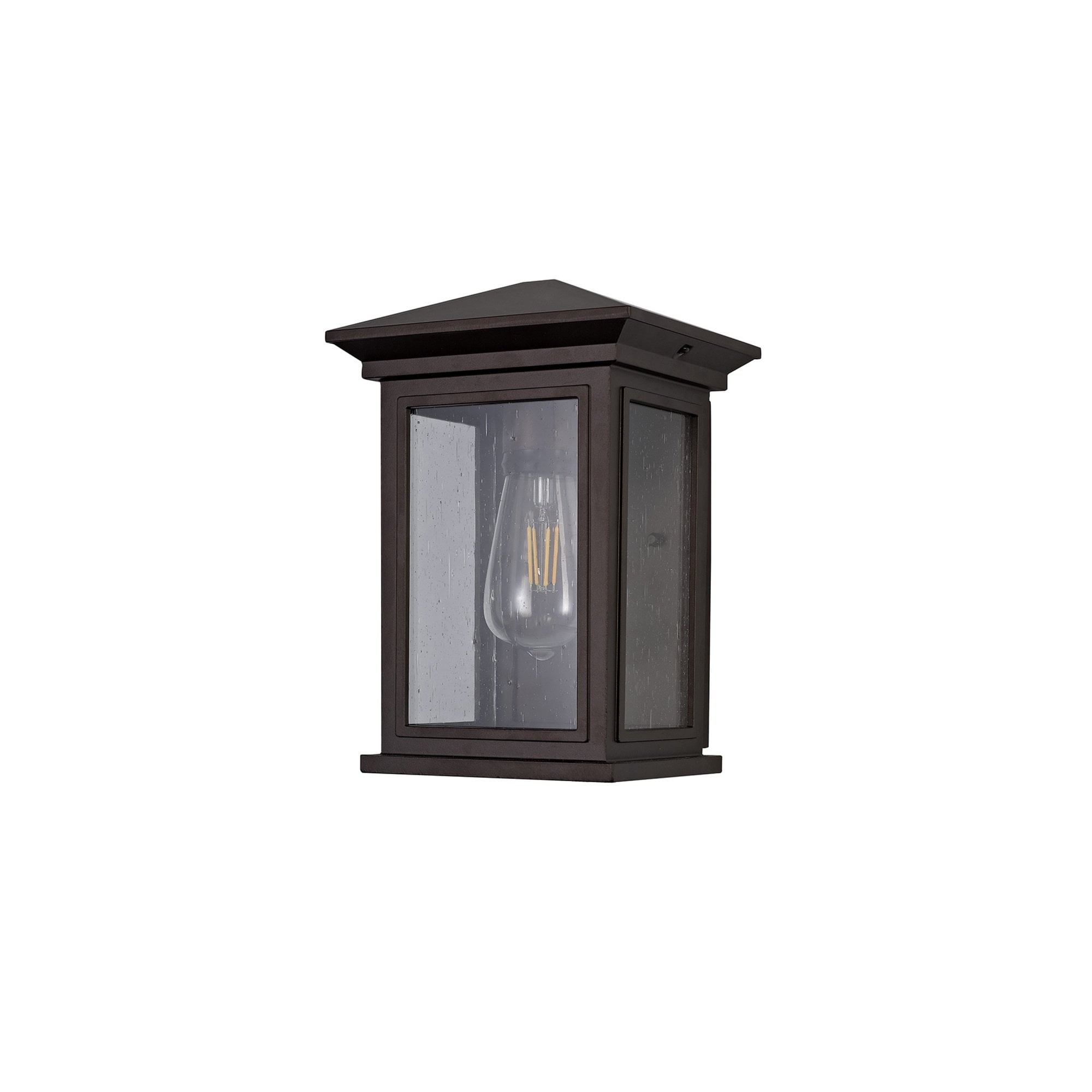 Fabula Campions Flush Wall Lamp - Antique Bronze & Clear Seeded Glass - IP54