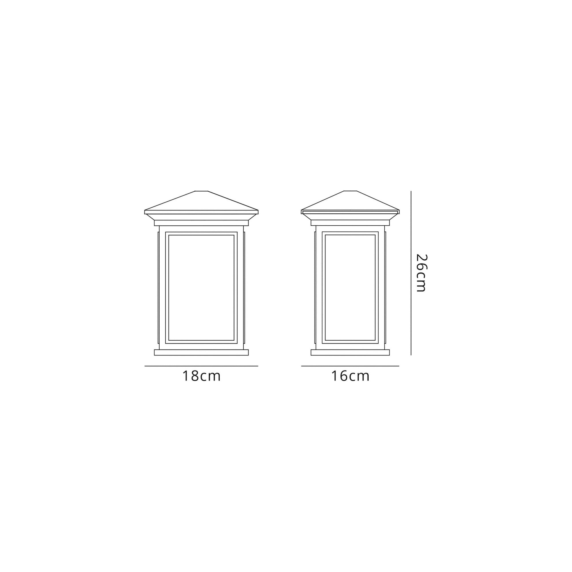 Fabula Campions Flush Wall Lamp - Antique Bronze & Clear Seeded Glass - IP54