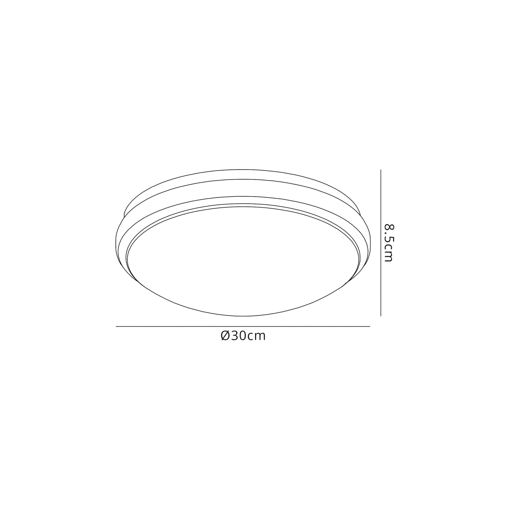 Fabula Ibbetson Dimmable LED Flush Light - Satin Nickel & White - IP44