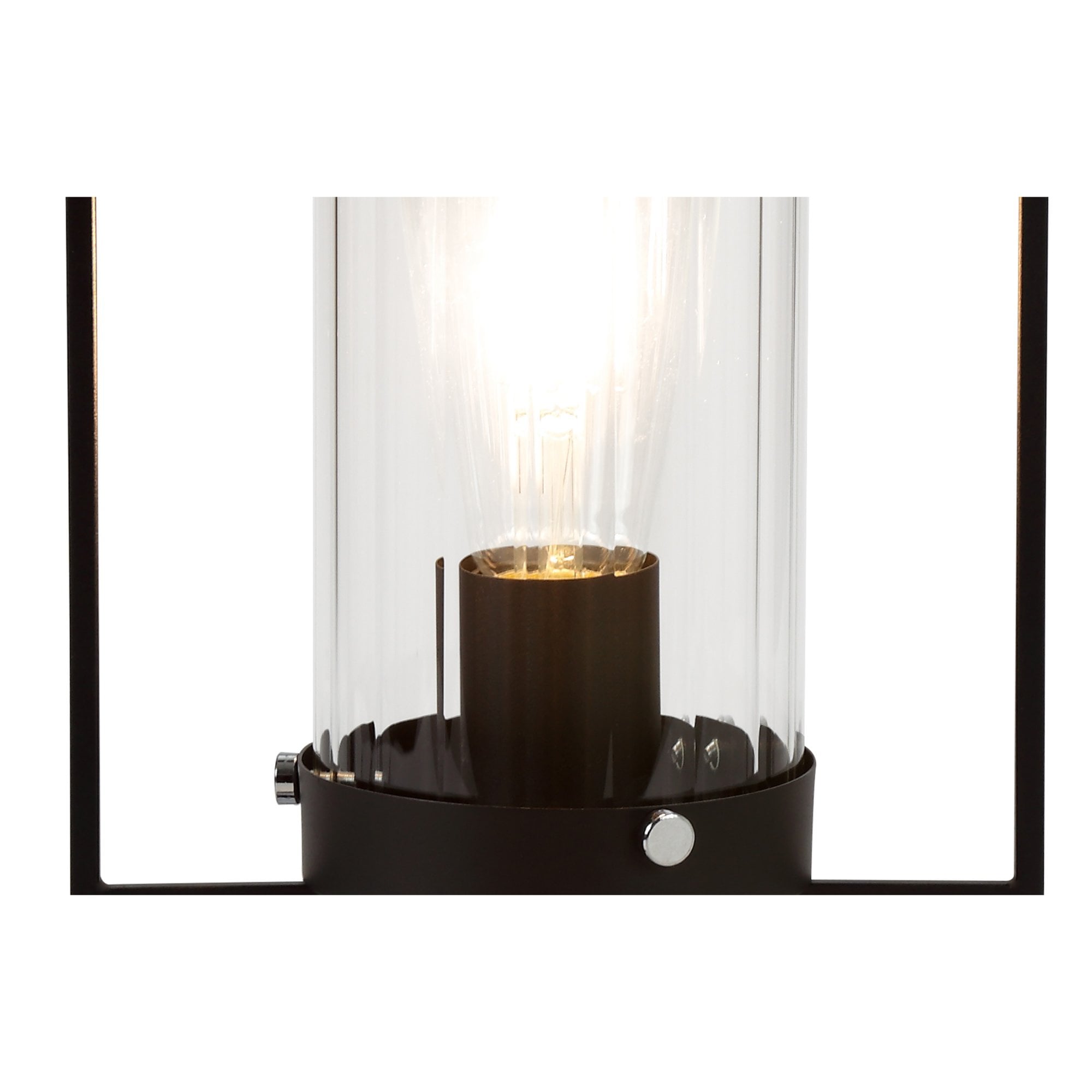Fabula Rowans Single Table Lamp - Black & Clear Glass