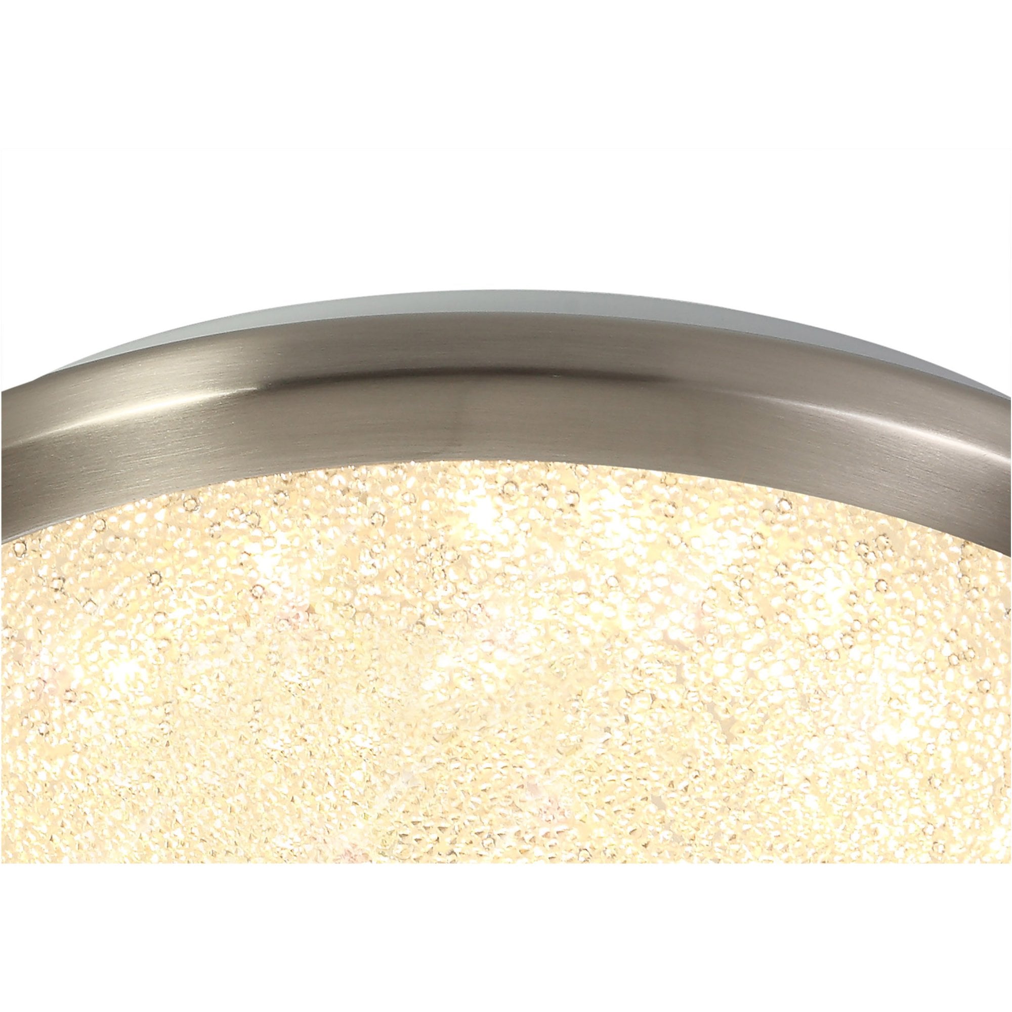 Fabula Lancaster 30cm LED Flush Light - Satin Nickel & Crystaline - IP44