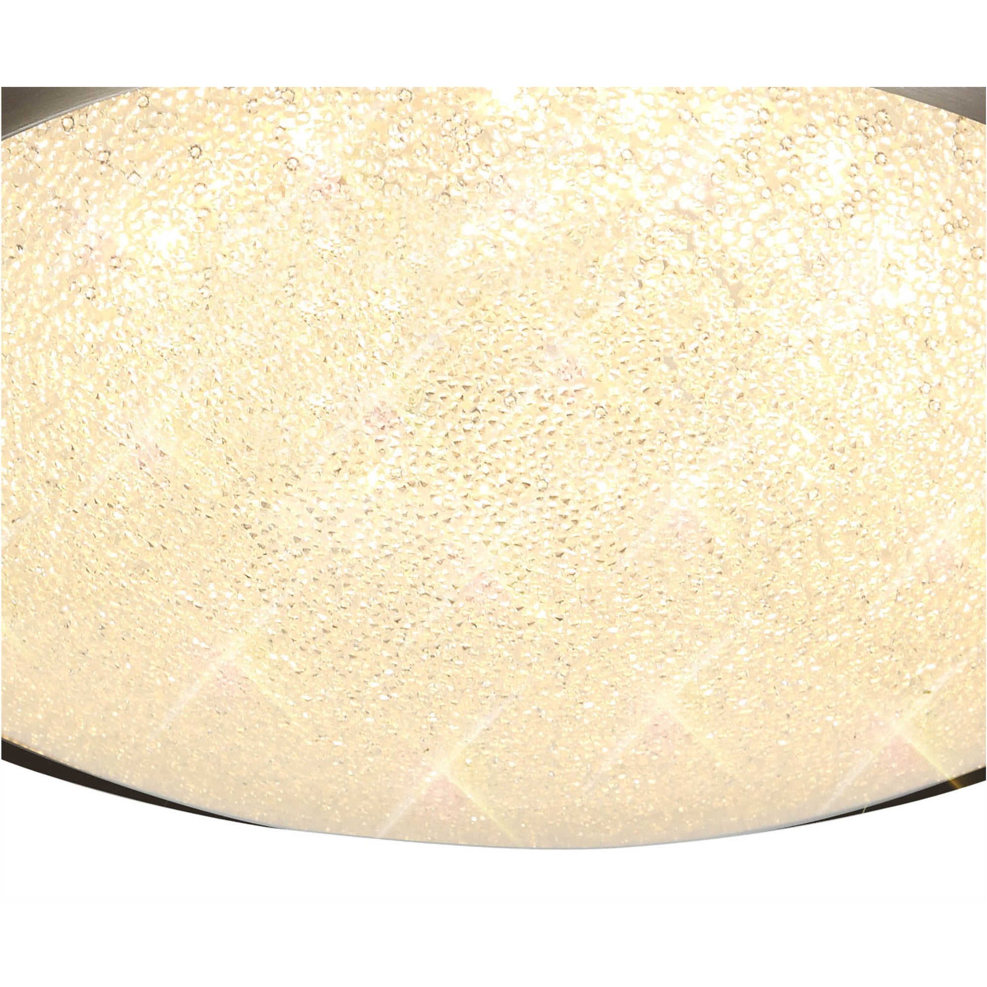 Fabula Lancaster 30cm LED Flush Light - Satin Nickel & Crystaline - IP44