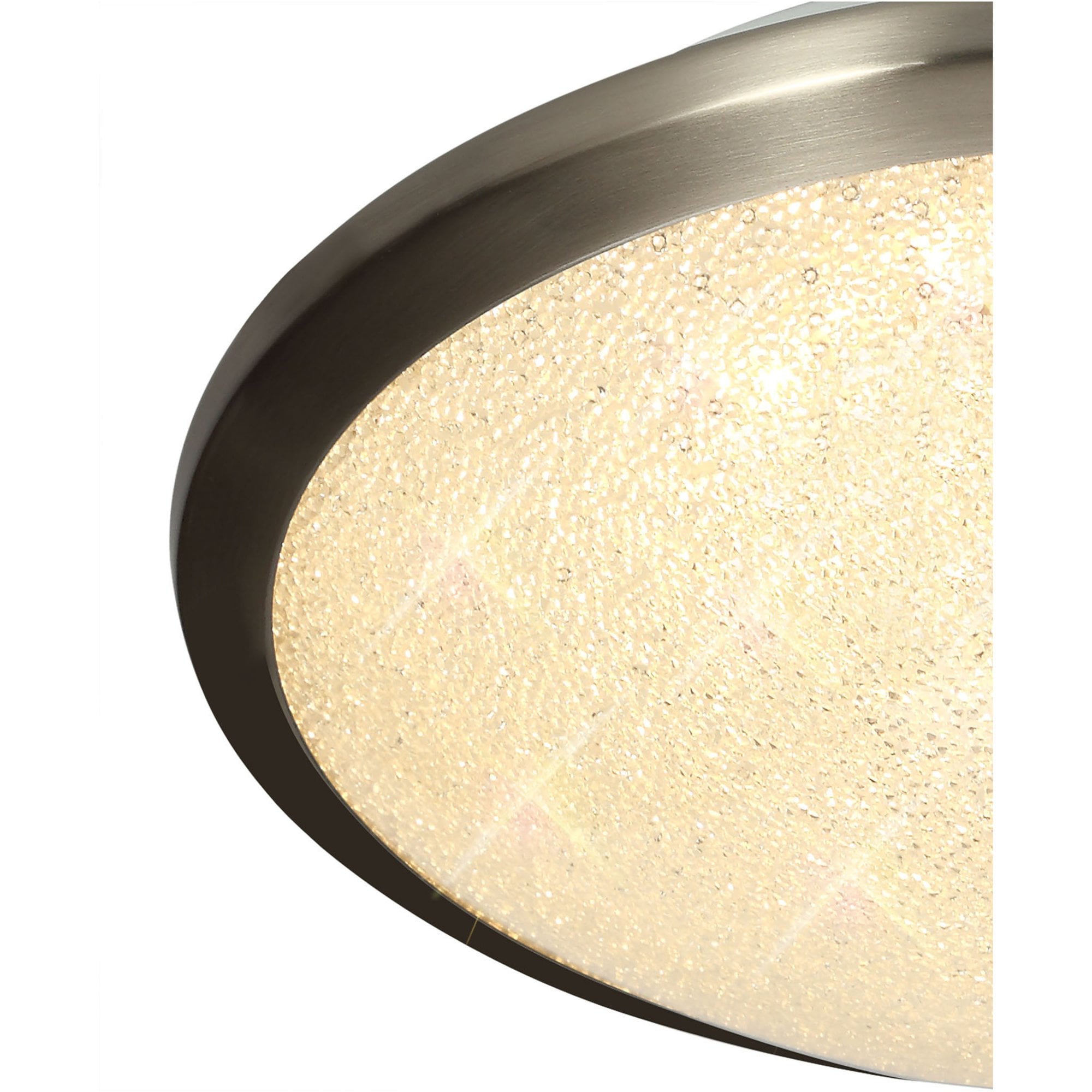 Fabula Lancaster 30cm LED Flush Light - Satin Nickel & Crystaline - IP44