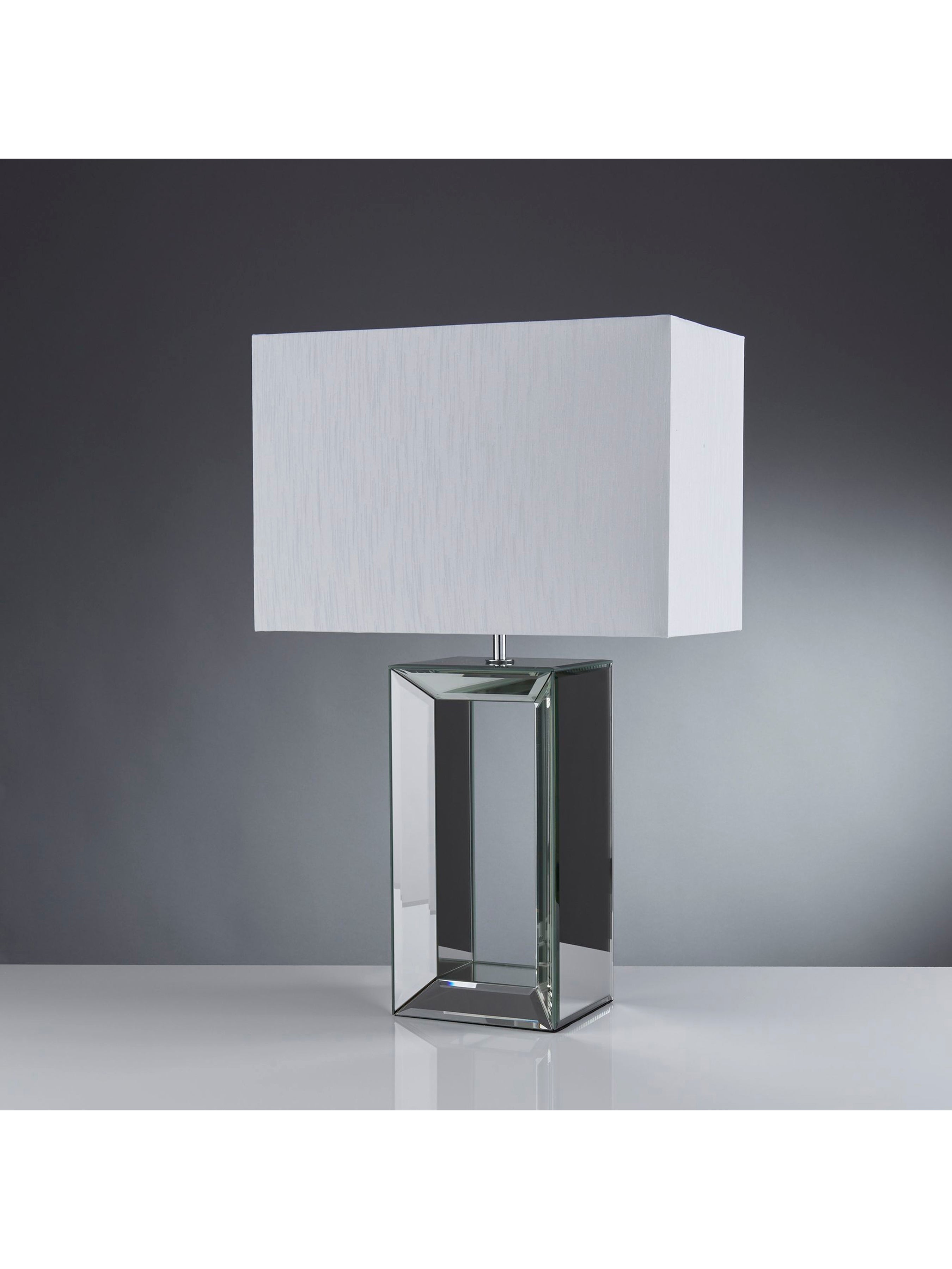 Searchlight Merton Table Lamp - Mertoned Base & White Faux Silk Shade