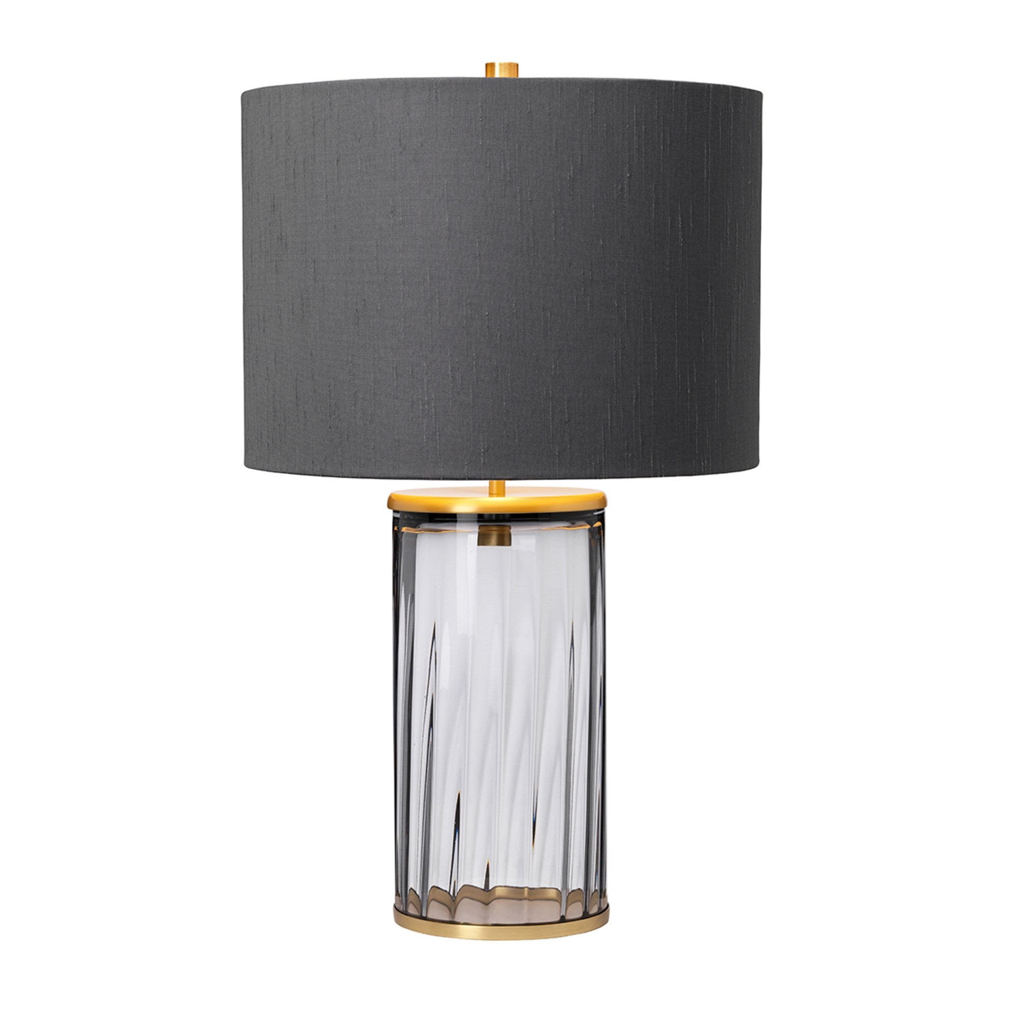 Quintiesse Reno Single Table Lamp - Smoke - Aged Brass