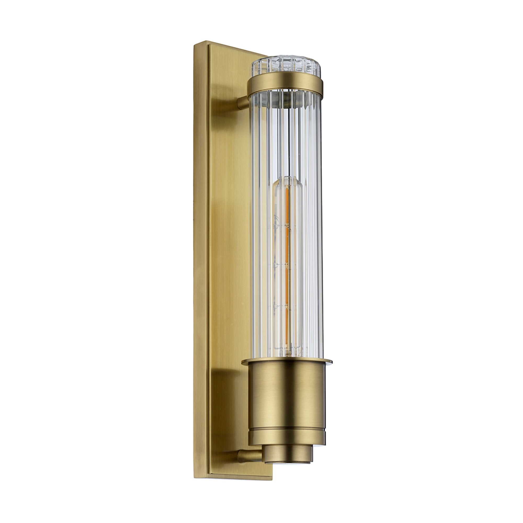 Quintiesse Wellington Single Bathroom Wall Light - Aged Brass