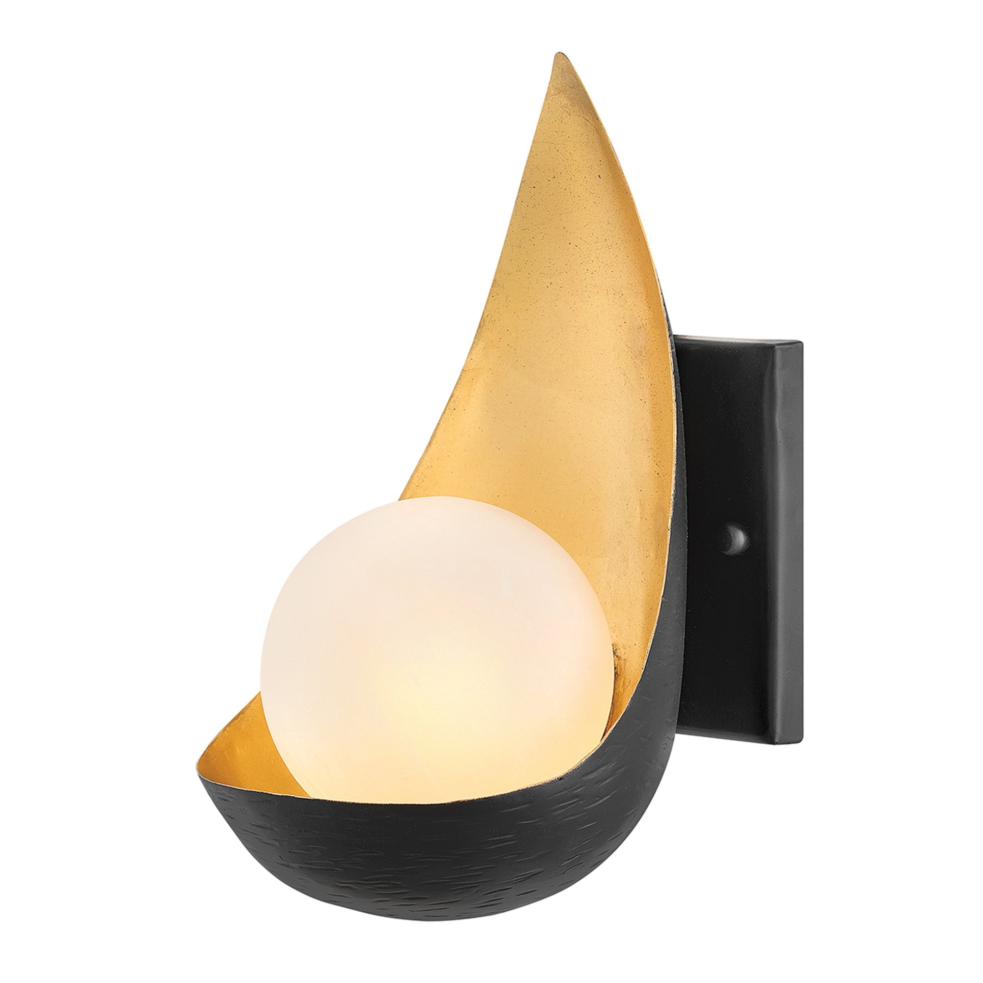 Quintiesse Ren Single Wall Light - Black & Gold