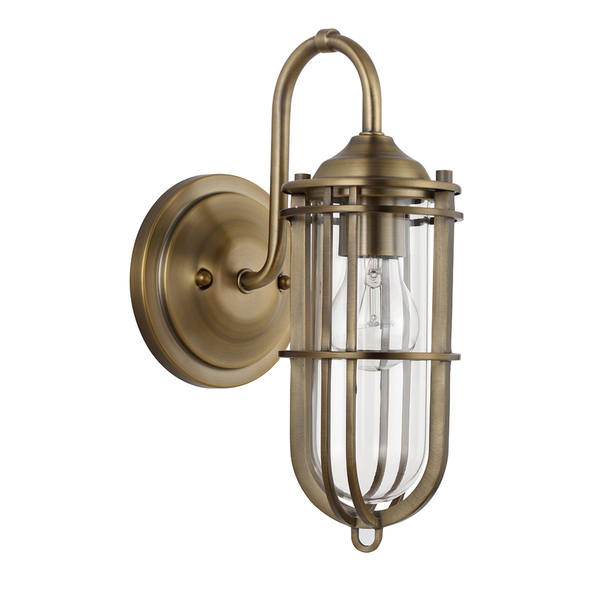 Quintiesse Urban Restoration Single Bathroom Wall Light - Dark Antique Brass
