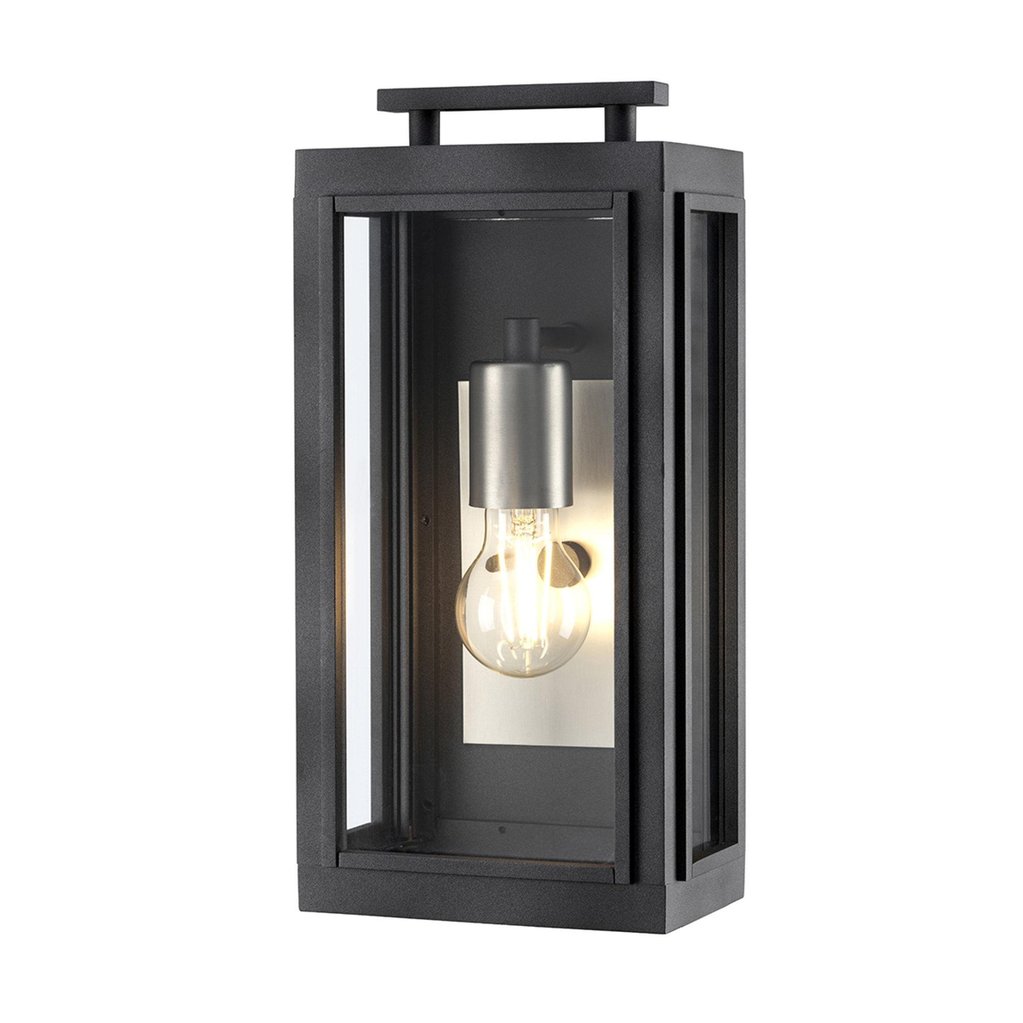 Quintiesse Sutcliffe Single Wall Lantern - Aged Zinc & Antique Nickel