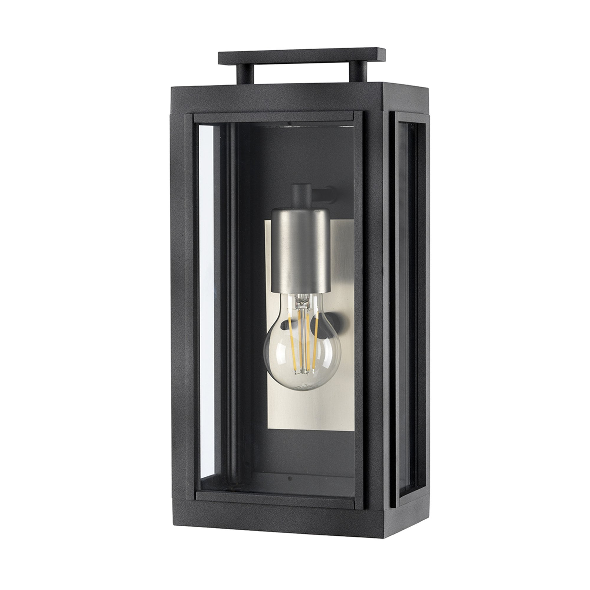Quintiesse Sutcliffe Single Wall Lantern - Aged Zinc & Antique Nickel