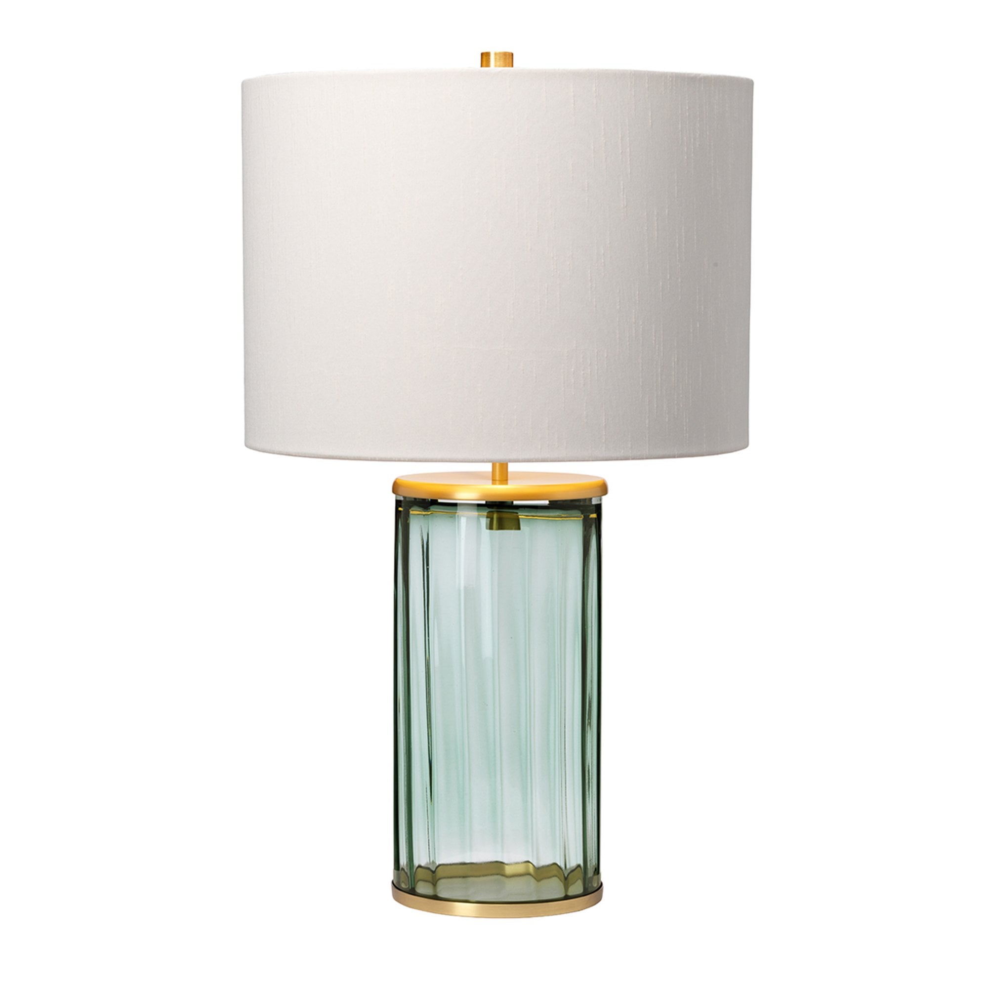Quintiesse Reno Single Table Lamp - Green - Aged Brass