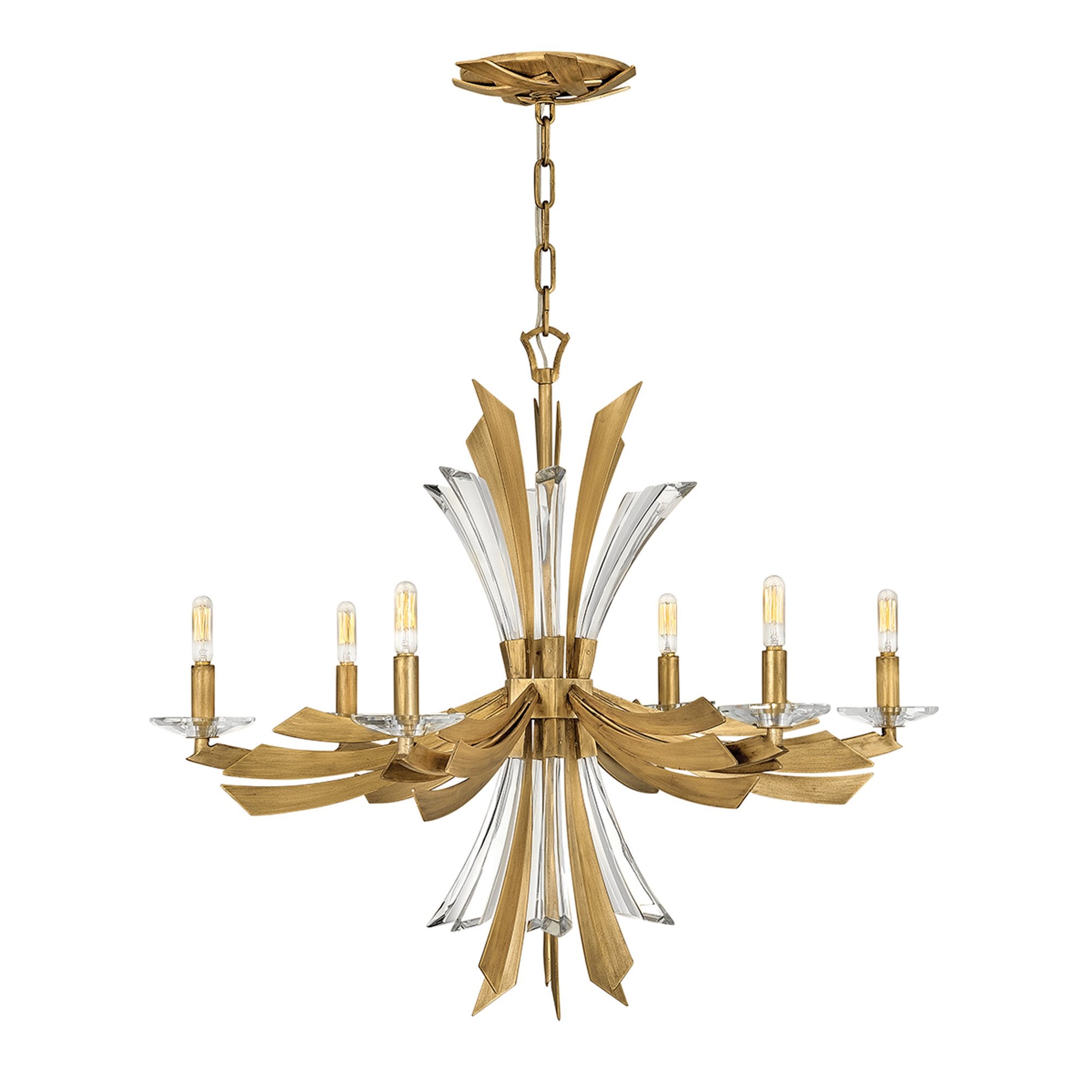 Quintiesse Vida 6 Light Chandelier - Burnished Gold