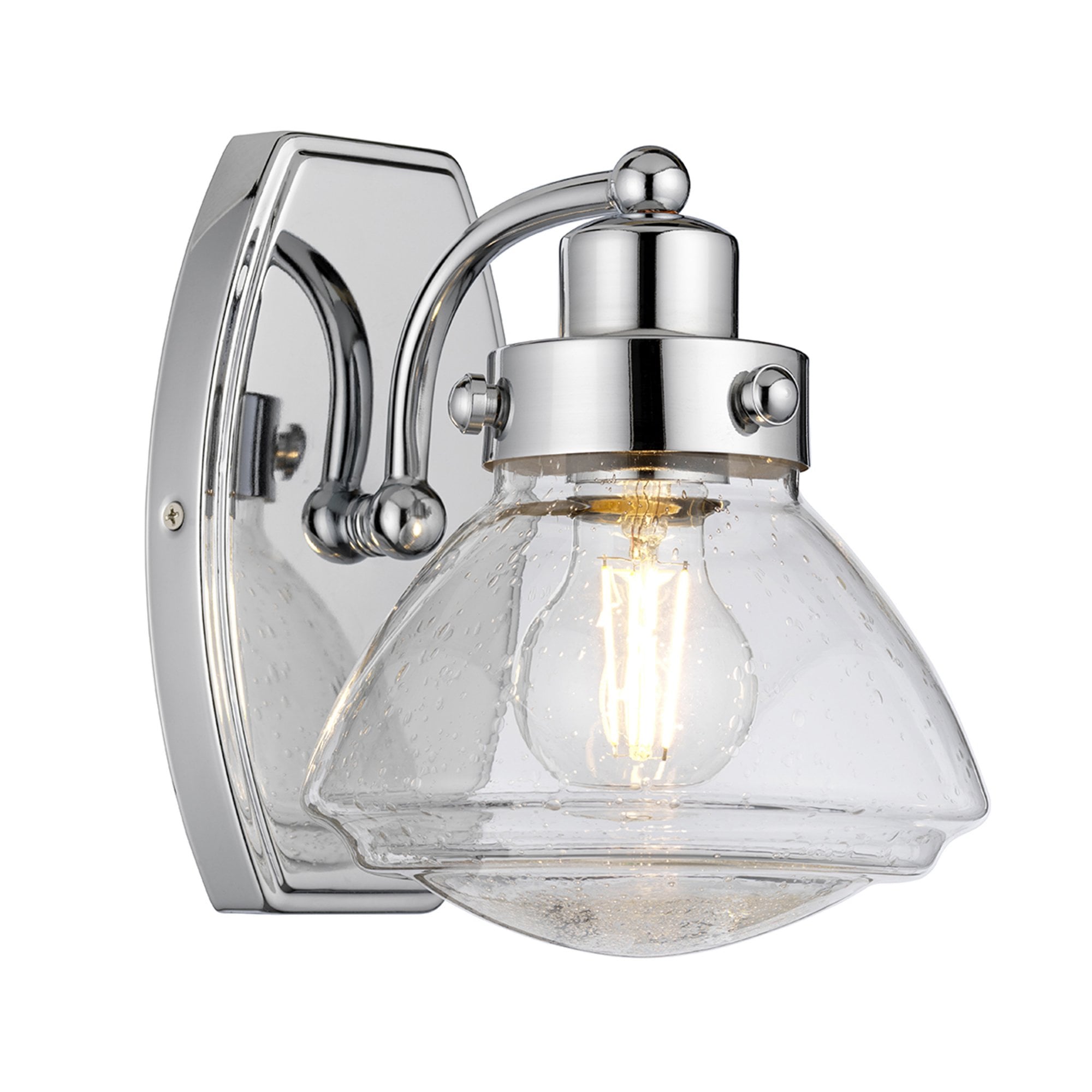 Quintiesse Scholar Single Bathroom Wall Light - Polished Chrome