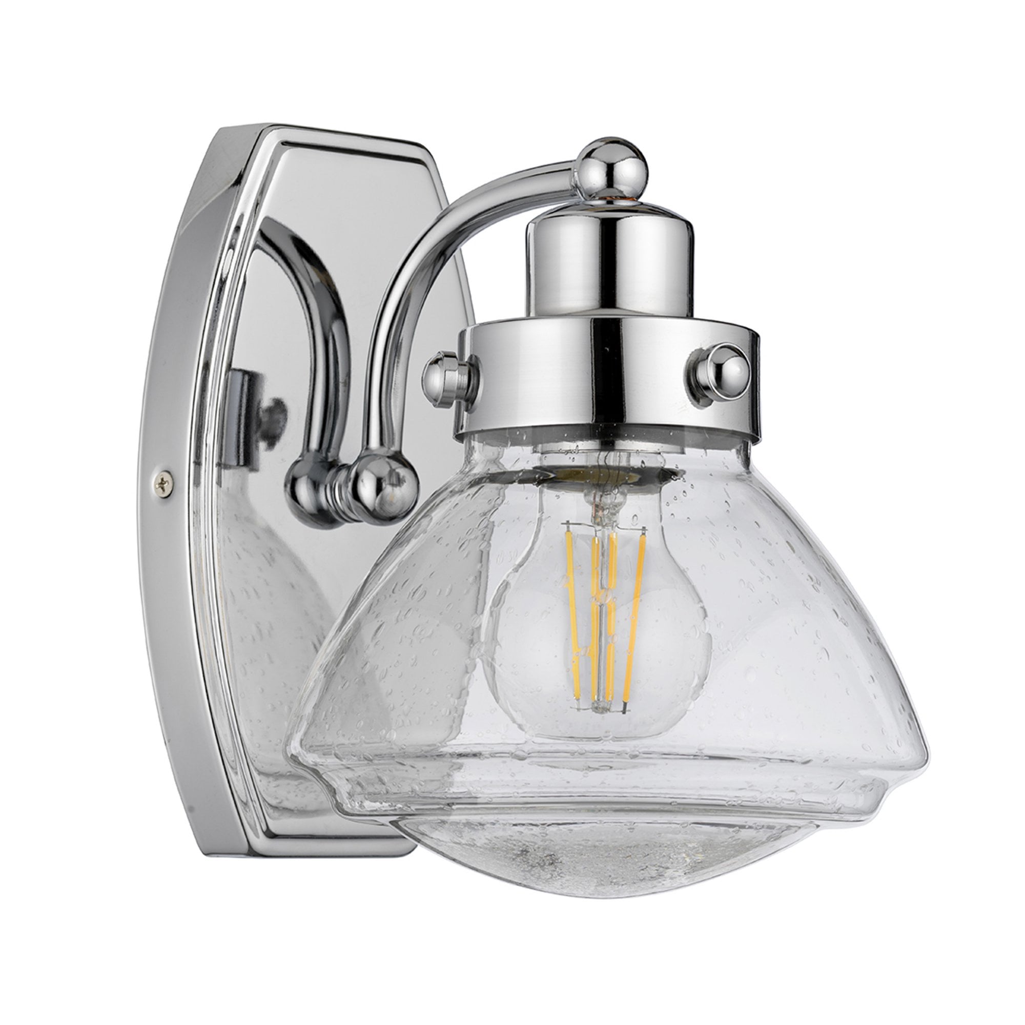 Quintiesse Scholar Single Bathroom Wall Light - Polished Chrome