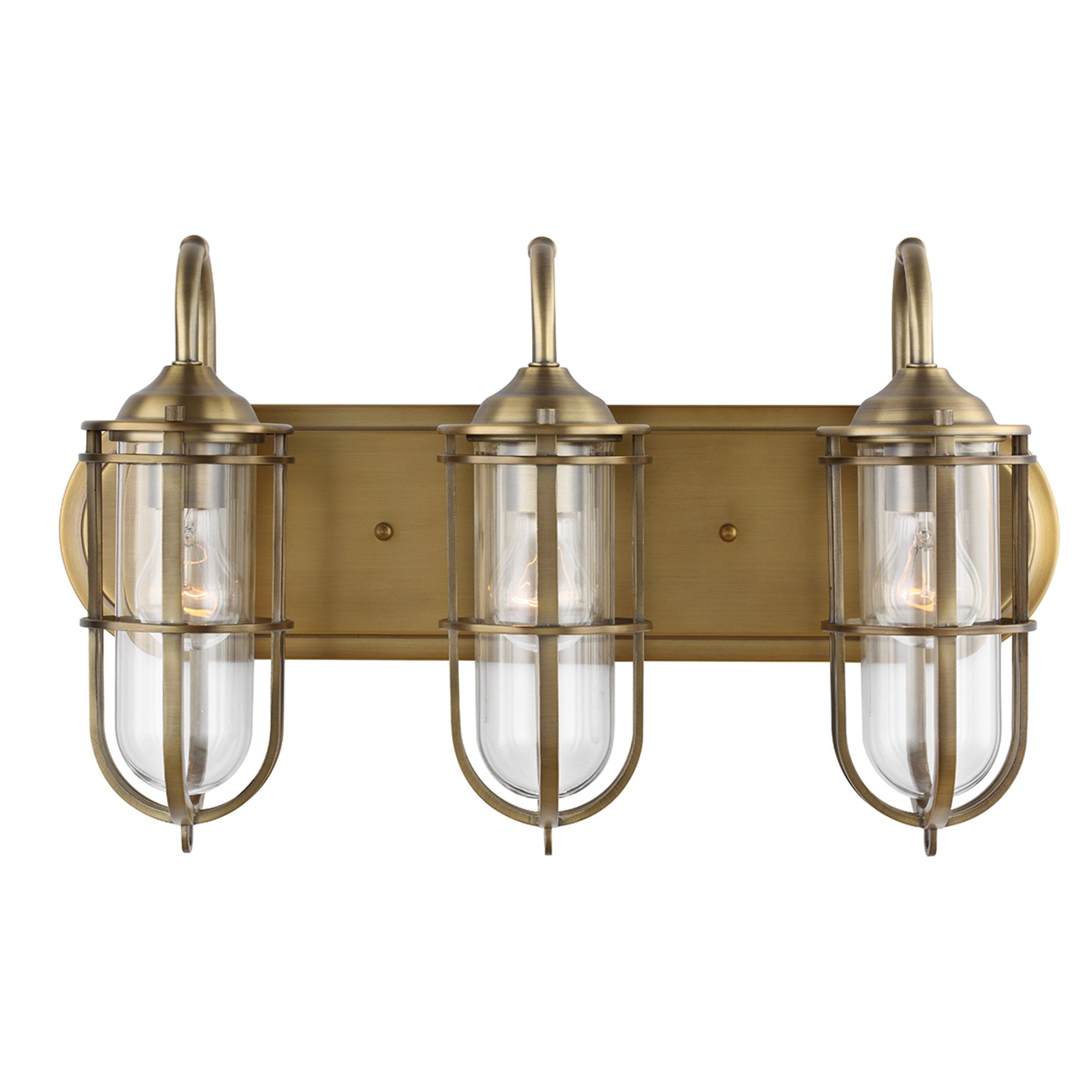 Quintiesse Urban Restoration 3 Light Bathroom Wall Light - Dark Antique Brass