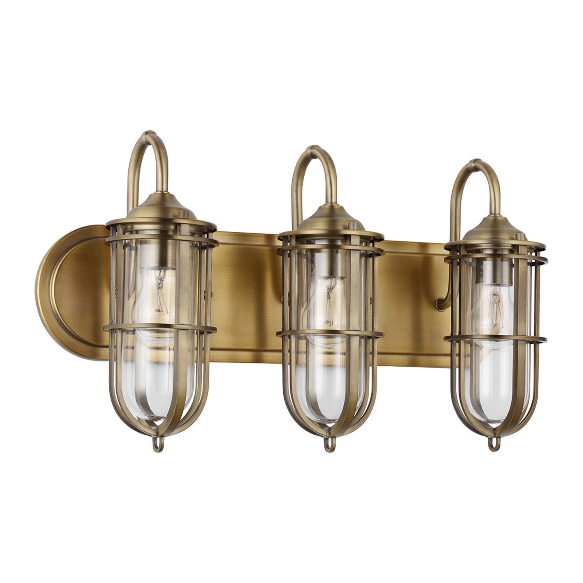 Quintiesse Urban Restoration 3 Light Bathroom Wall Light - Dark Antique Brass