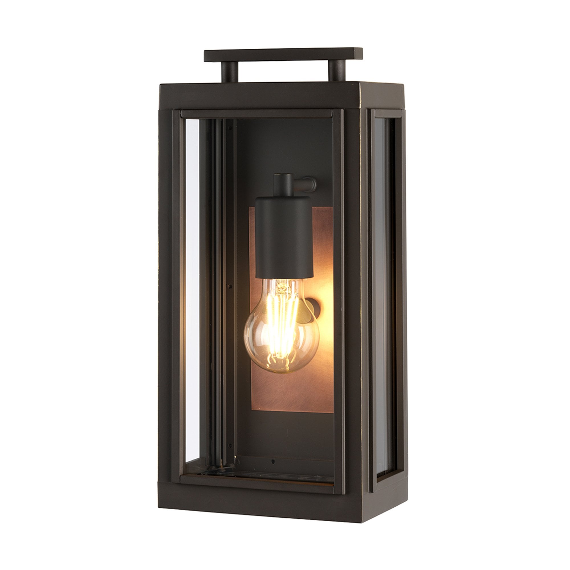 Quintiesse Sutcliffe Single Wall Lantern - Oil Rubbed Bronze & Copper