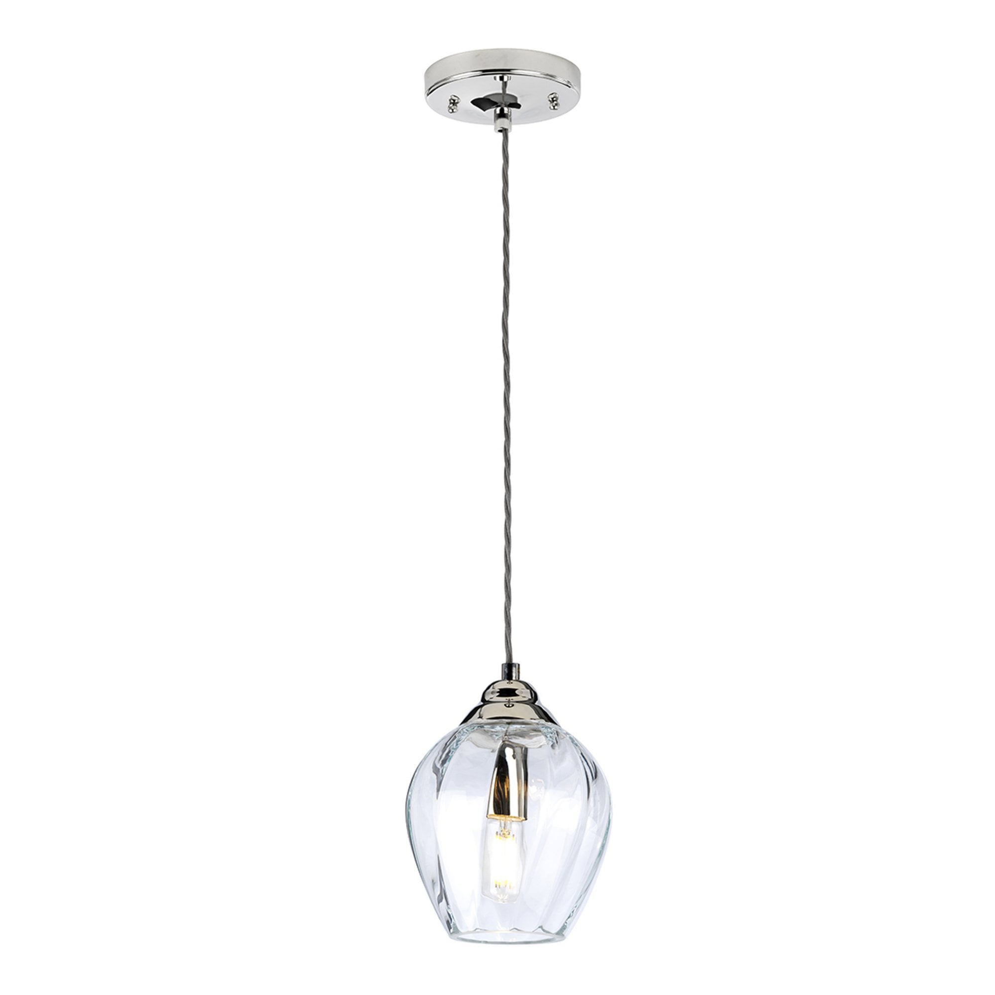 Elstead Tiber Single Pendant - Polished Nickel