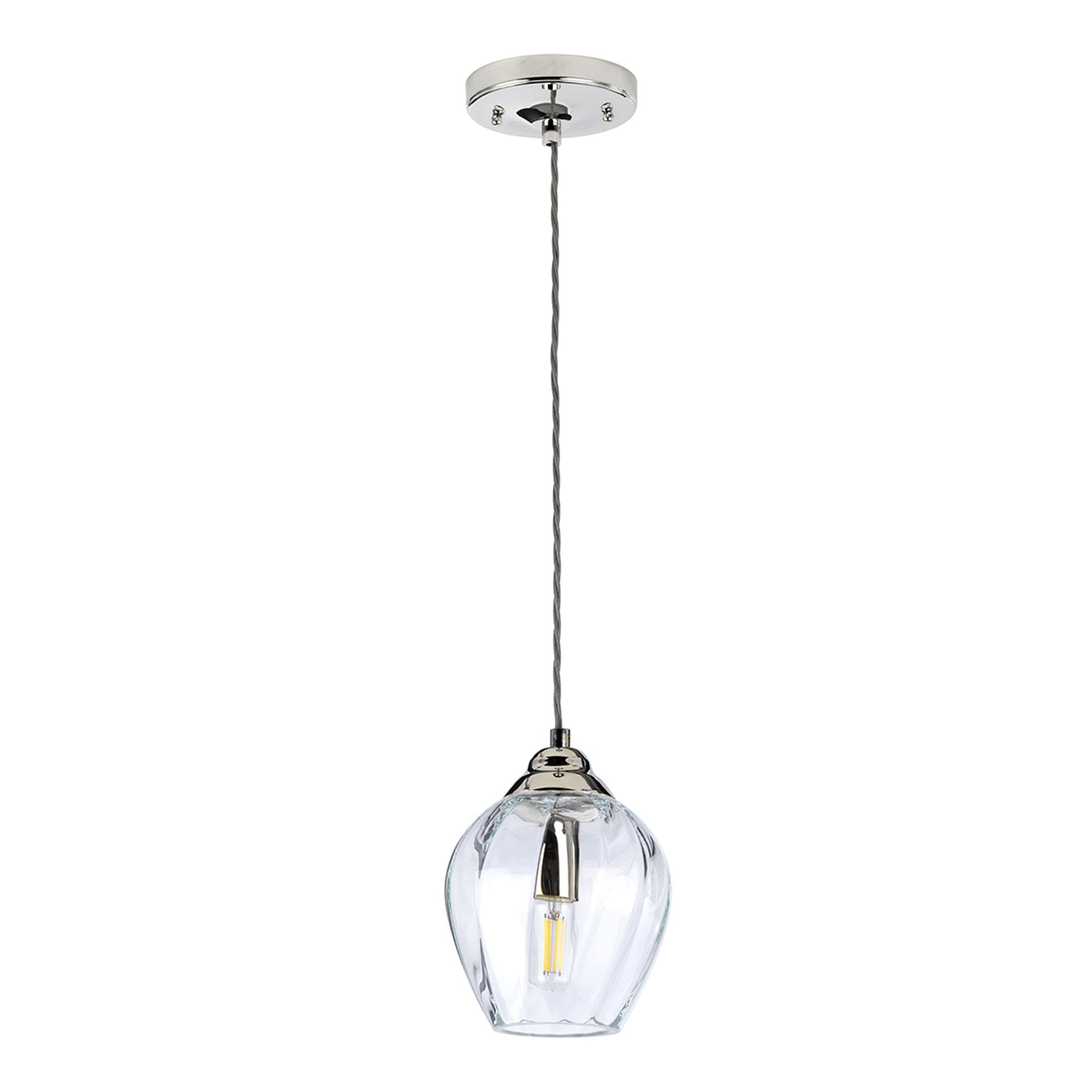 Elstead Tiber Single Pendant - Polished Nickel