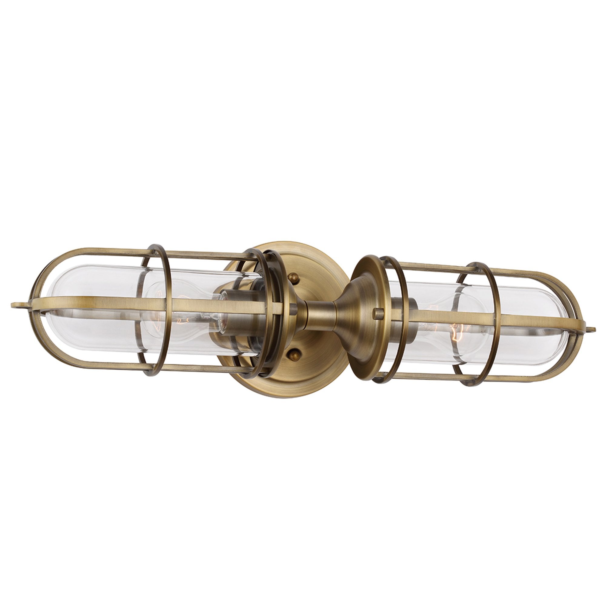 Quintiesse Urban Restoration 2 Light Bathroom Wall Light - Dark Antique Brass