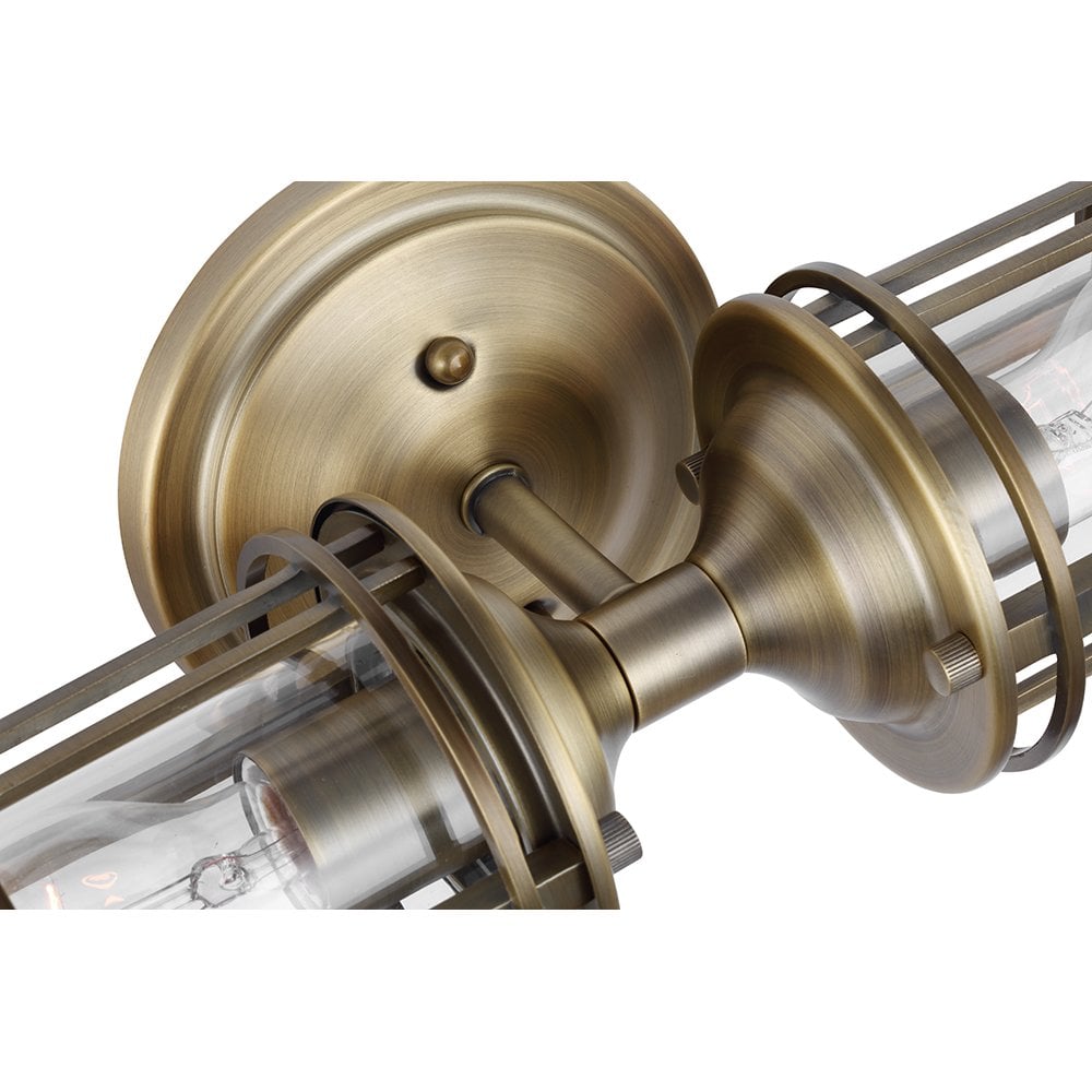 Quintiesse Urban Restoration 2 Light Bathroom Wall Light - Dark Antique Brass