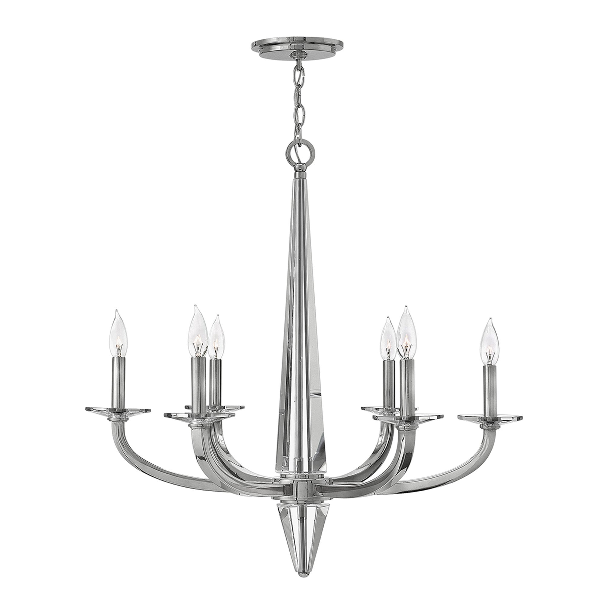 Quintiesse Ascher 6 Light Chandelier - Polished Nickel