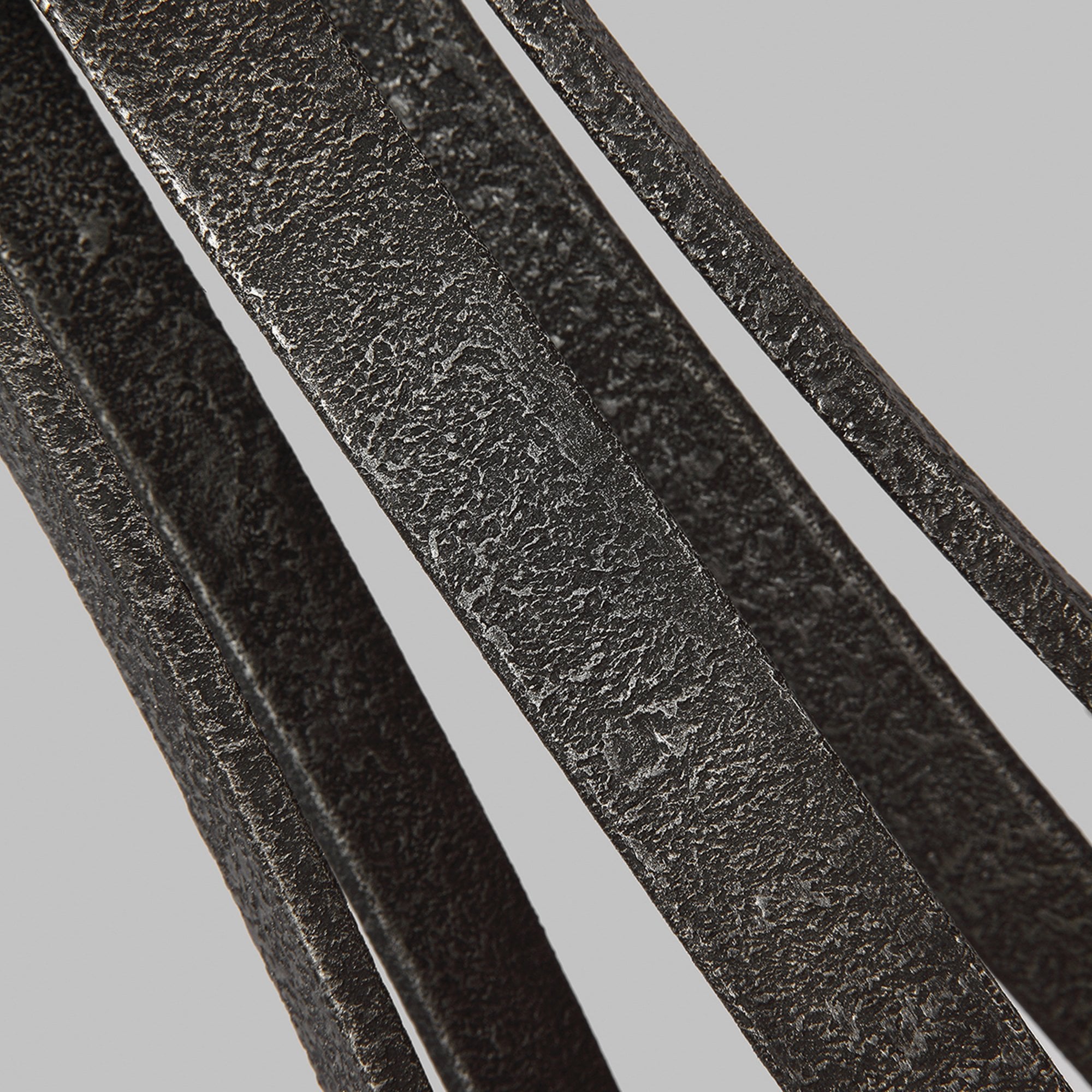 Quintiesse Angelo 5 Light Chandelier - Distressed Weathered Oak & Slate Grey Metal