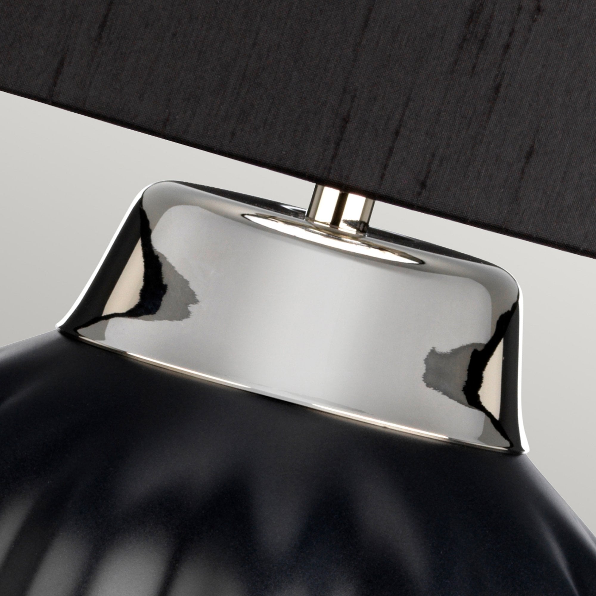 Quintiesse Bexley Single Table Lamp - Black & Polished Nickel