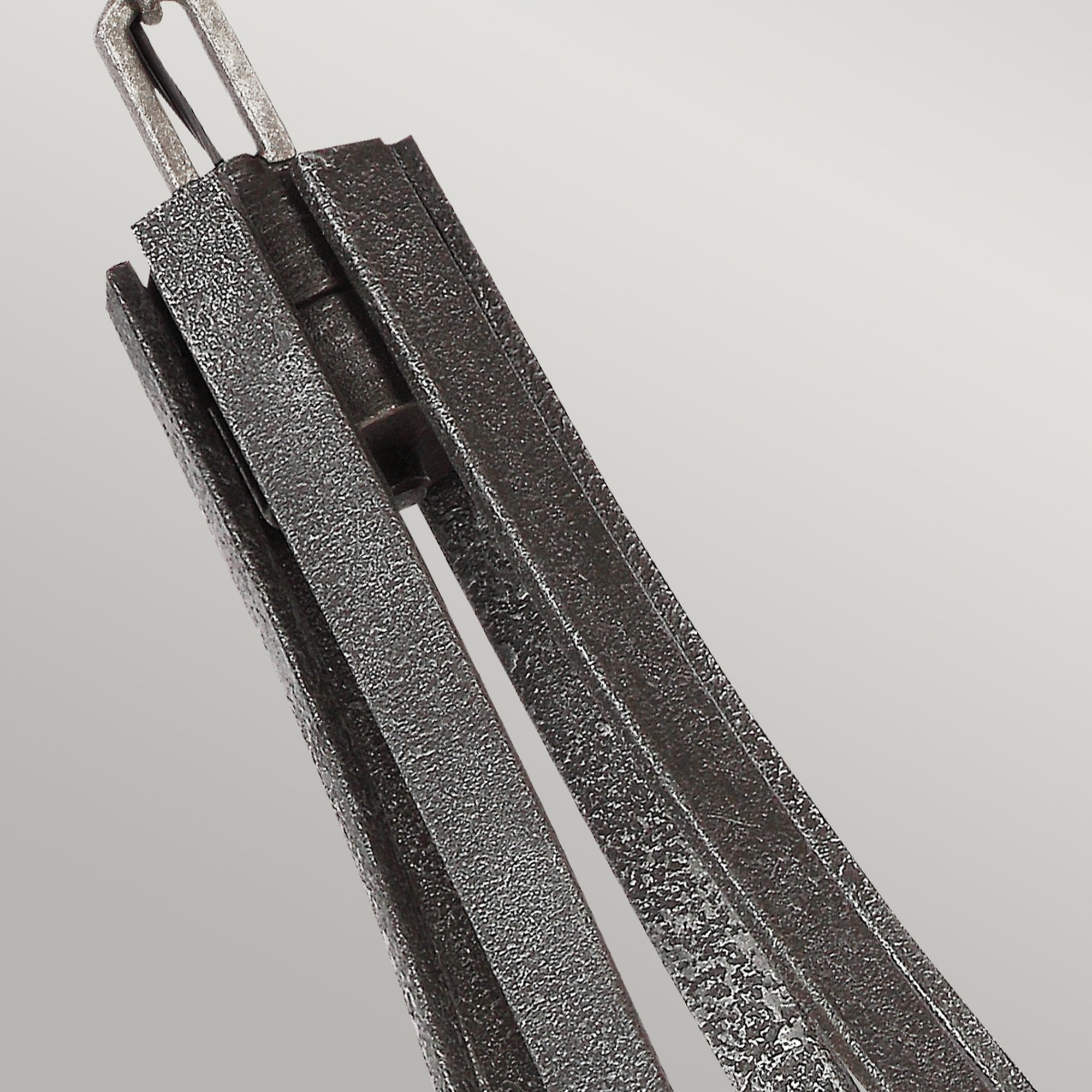 Quintiesse Angelo 6 Light Chandelier - Distressed Weathered Oak & Slate Grey Metal