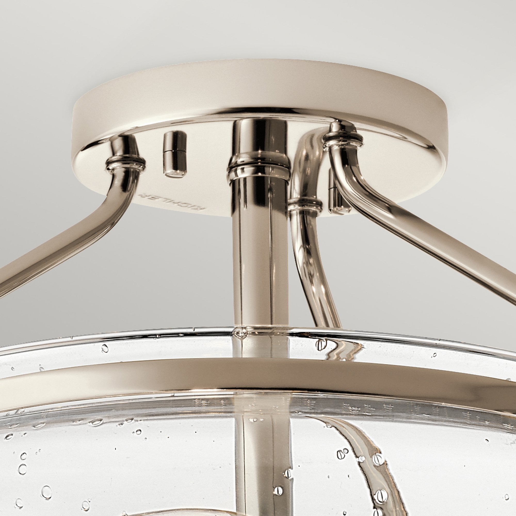 Quintiesse Belle 3 Light Semi-Flush Fitting - Polished Nickel