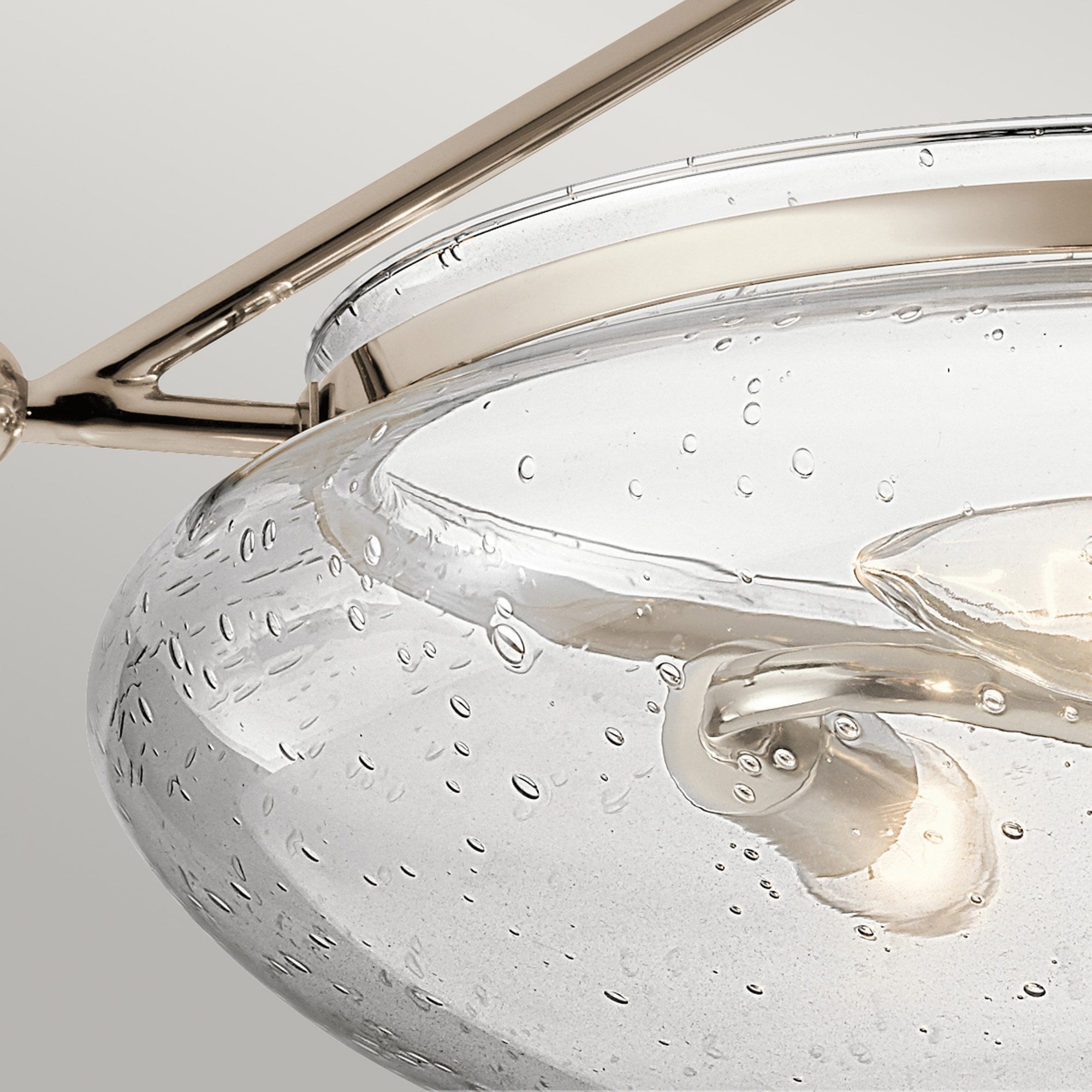 Quintiesse Belle 3 Light Semi-Flush Fitting - Polished Nickel