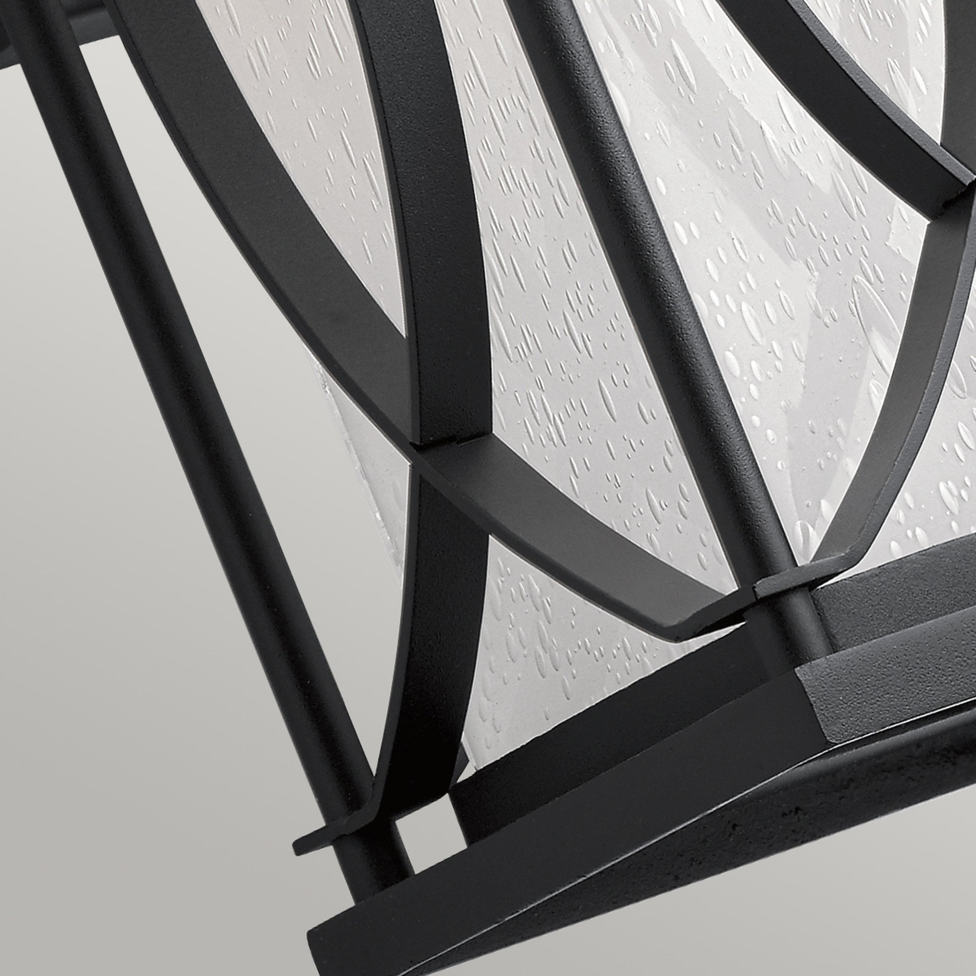 Quintiesse Ashbern Single Medium IP44 Wall Lantern - Textured Black