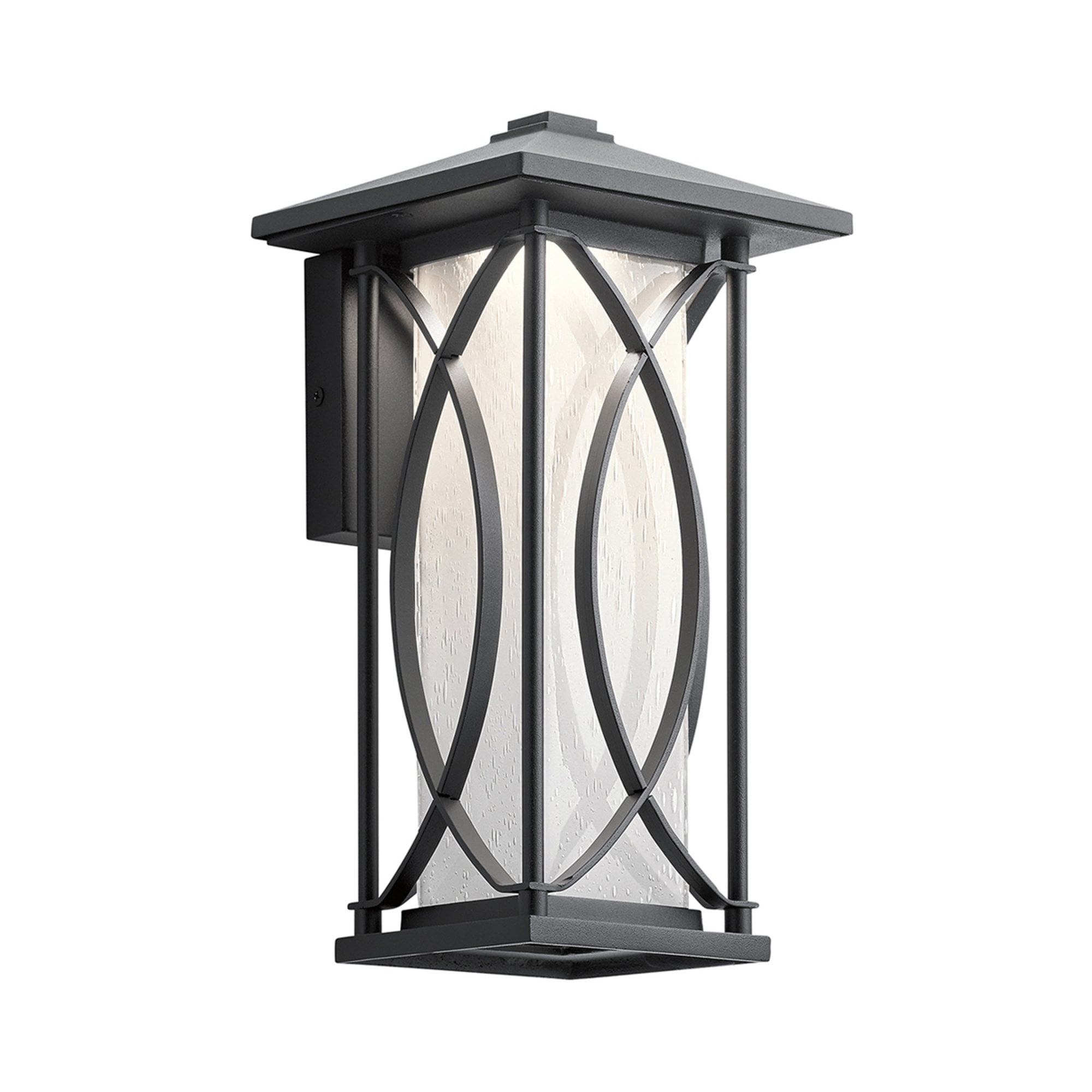 Quintiesse Ashbern Single Small IP44 Wall Lantern - Textured Black
