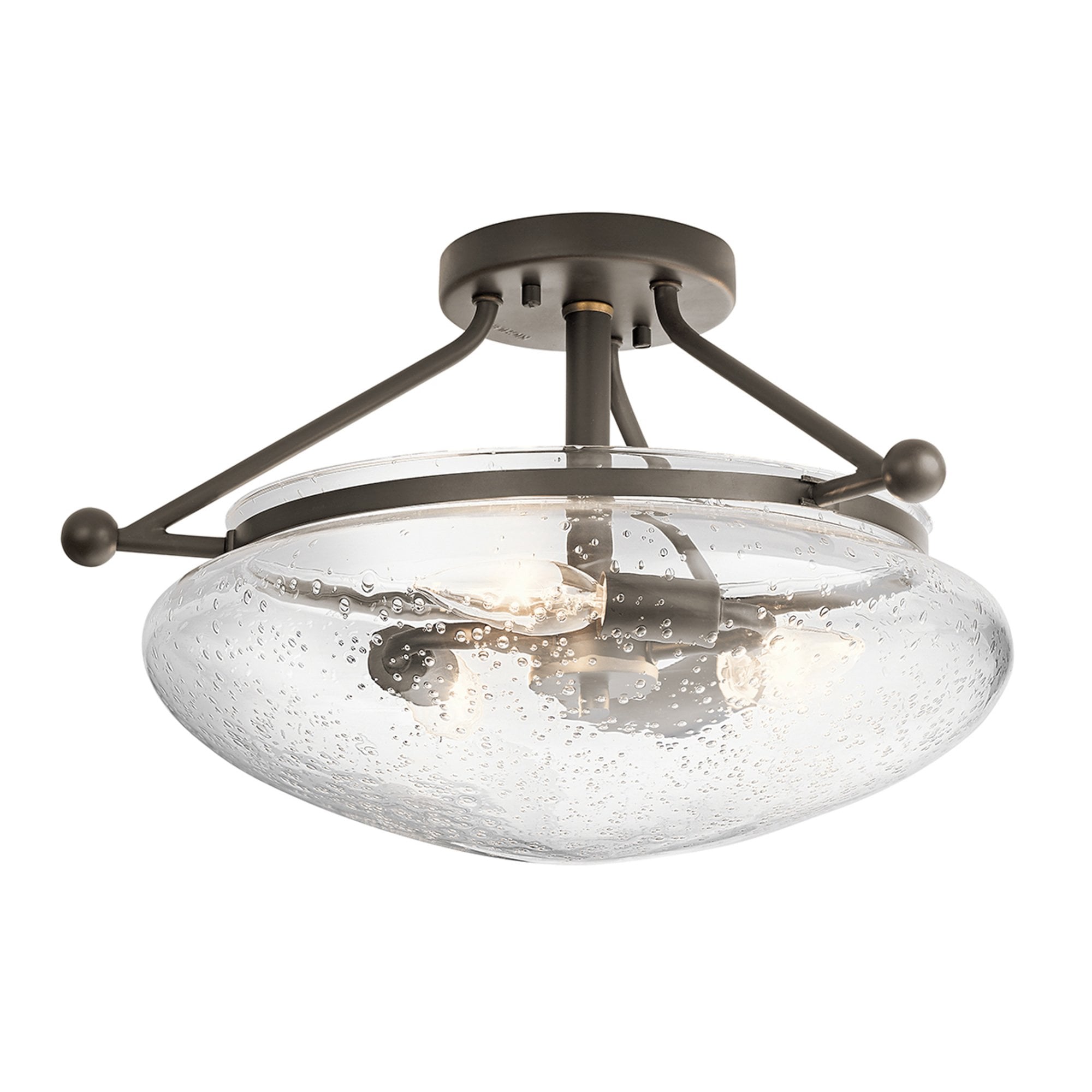 Quintiesse Belle 3 Light Semi-Flush Fitting - Olde Bronze