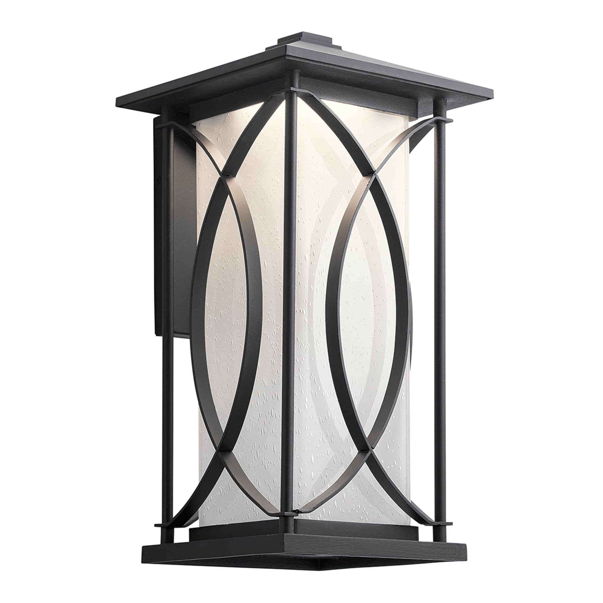 Quintiesse Ashbern Single Large IP44 Wall Lantern - Textured Black