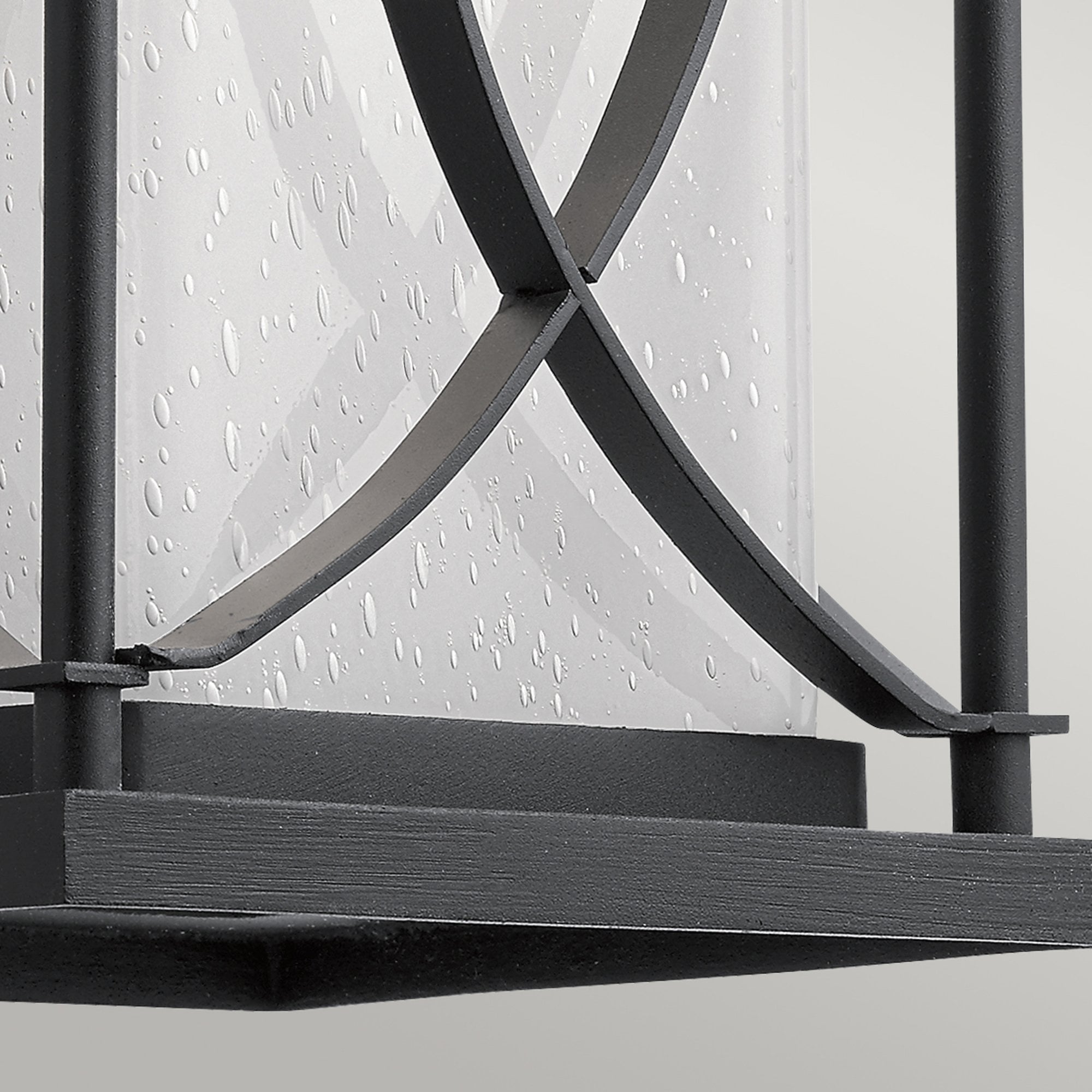 Quintiesse Ashbern Single Large IP44 Wall Lantern - Textured Black