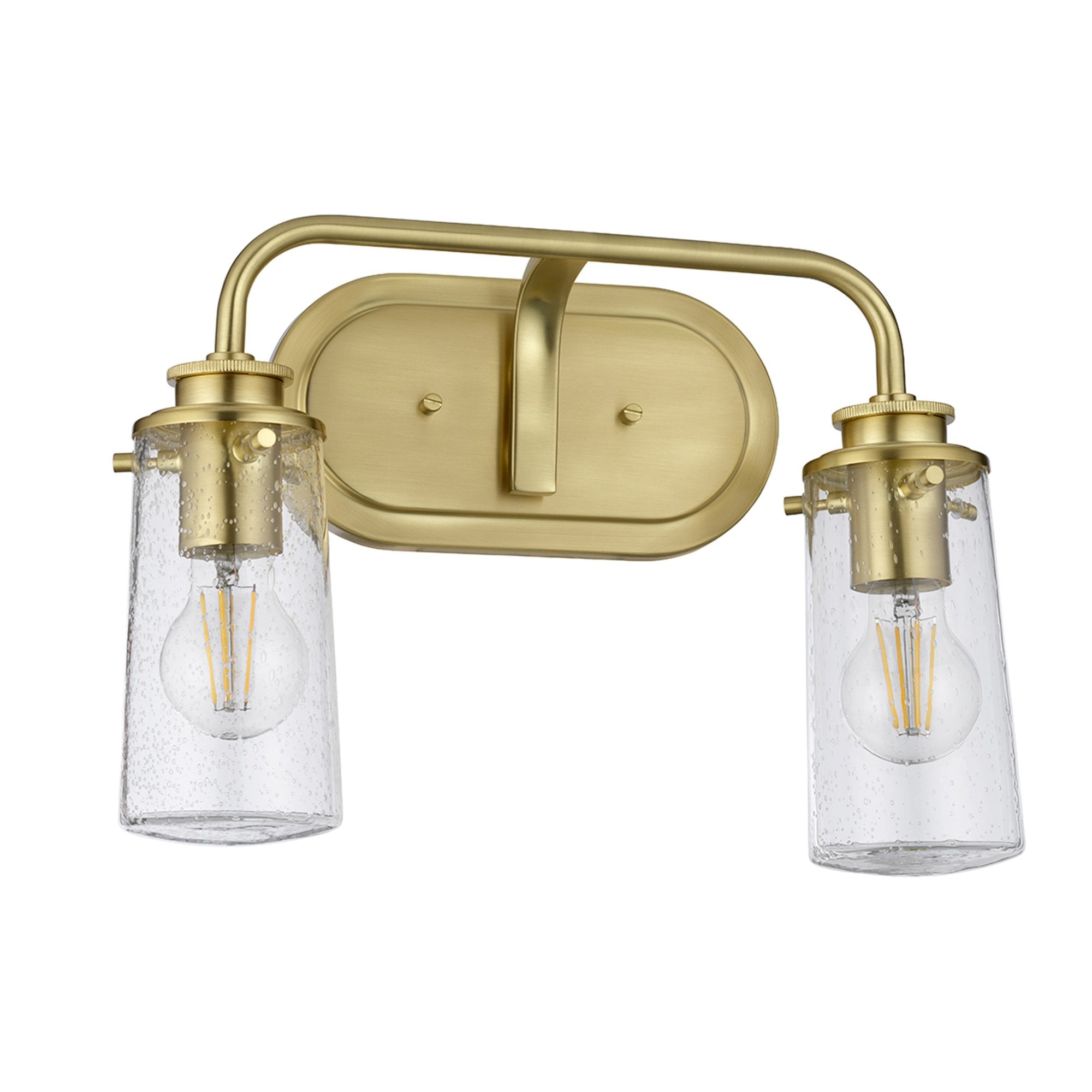 Quintiesse Braelyn 2 Light Bathroom Wall Light - Brushed Brass