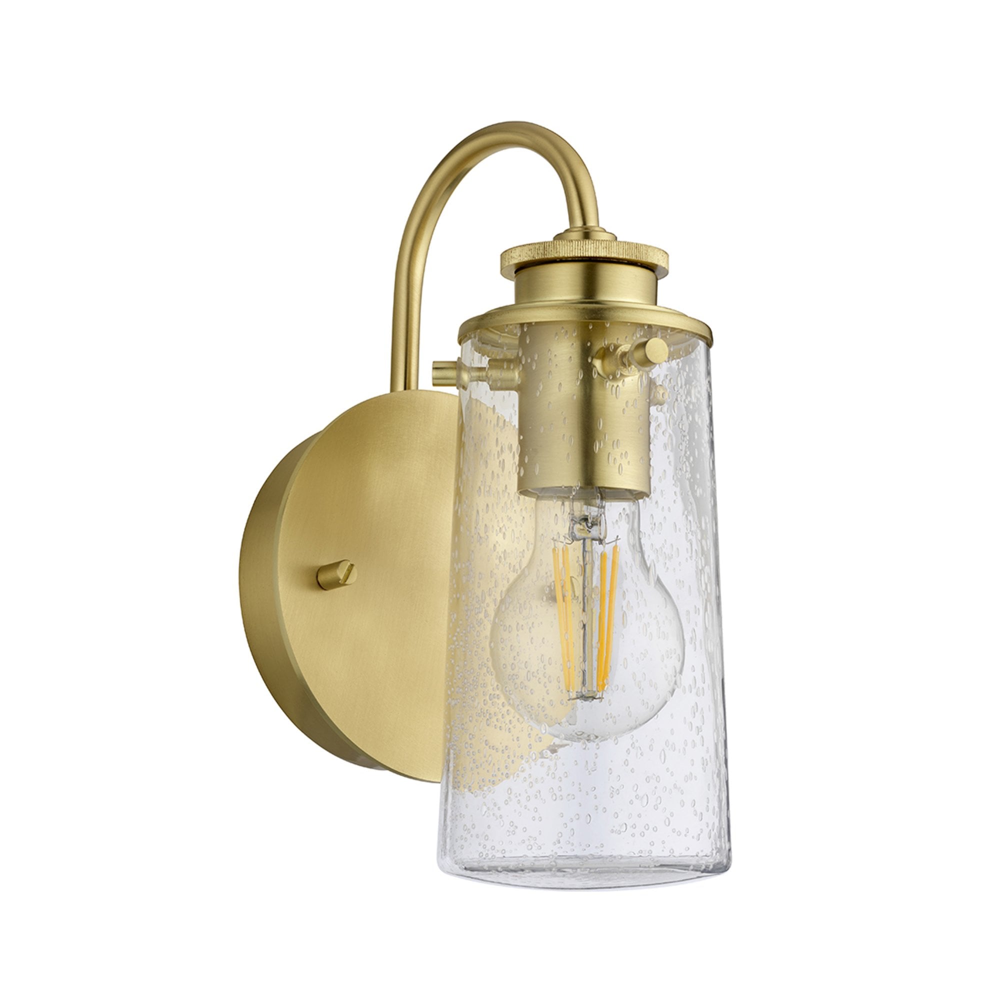 Quintiesse Braelyn Single Bathroom Wall Light - Brushed Brass