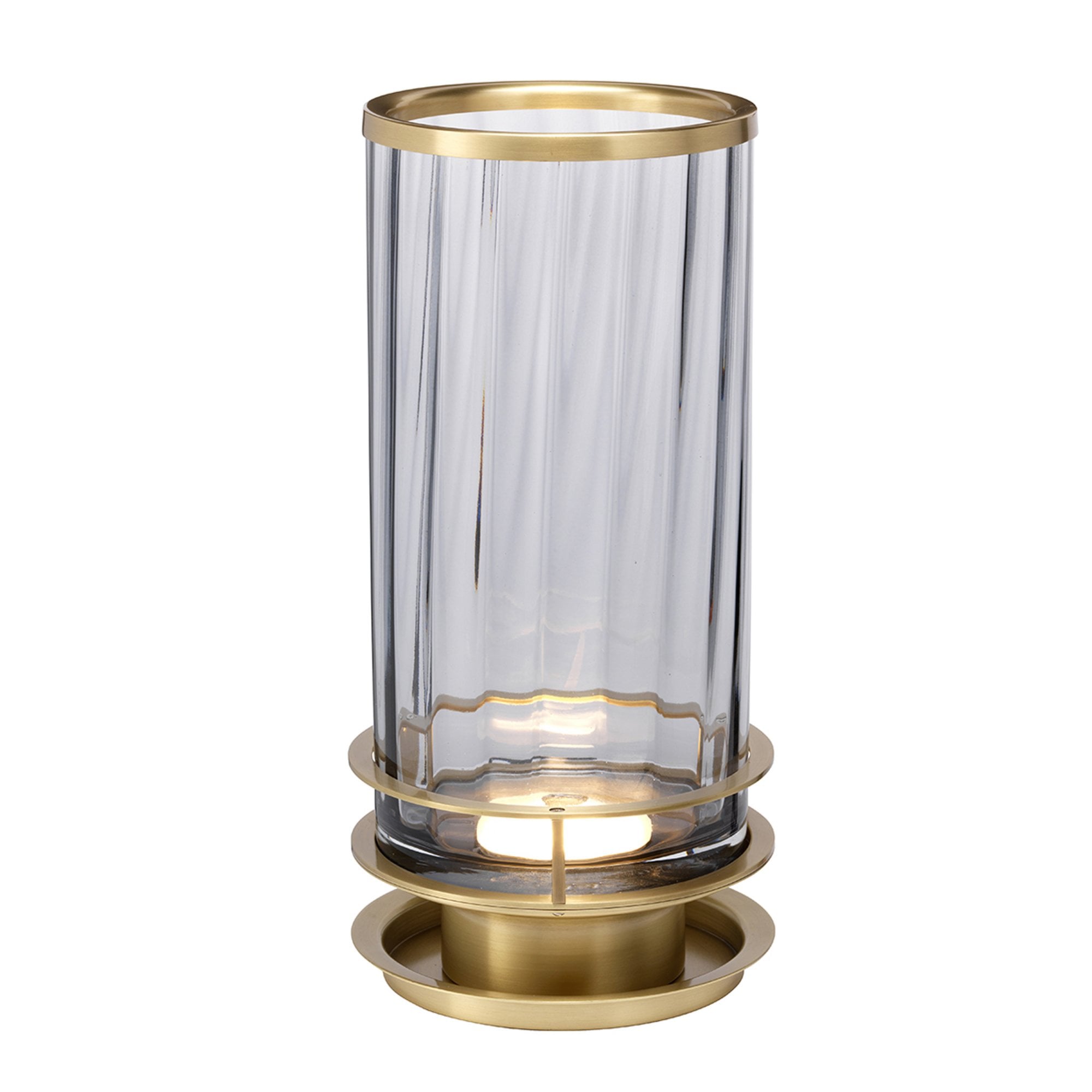 Quintiesse Arno Single Table Lamp - Smoke - Aged Brass