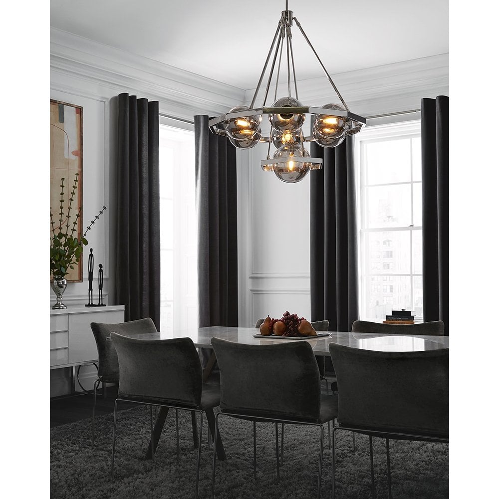 Quintiesse Harper 7 Light Chandelier - Polished Nickel