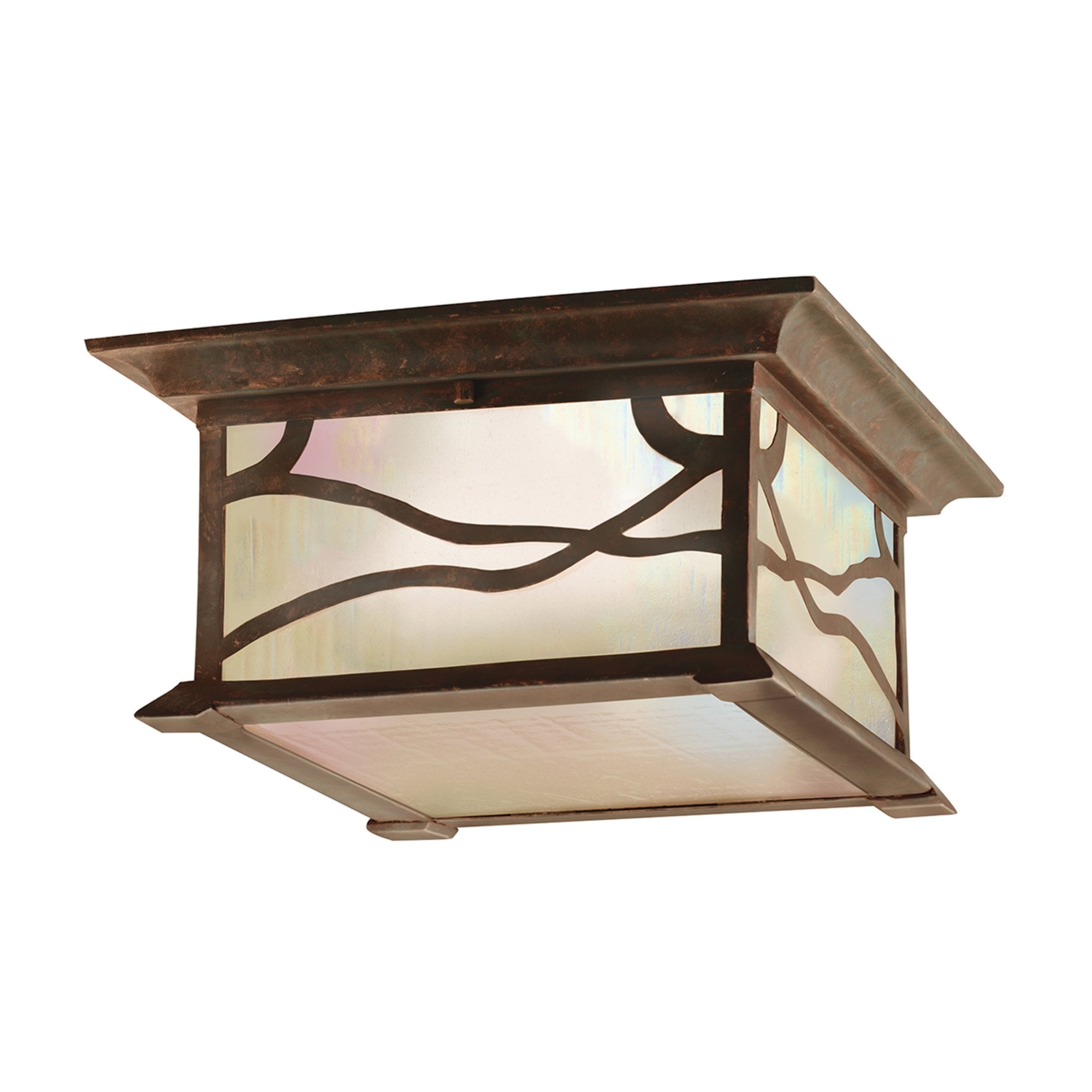Quintiesse Morris 2 Light Flush Fitting - Distressed Copper