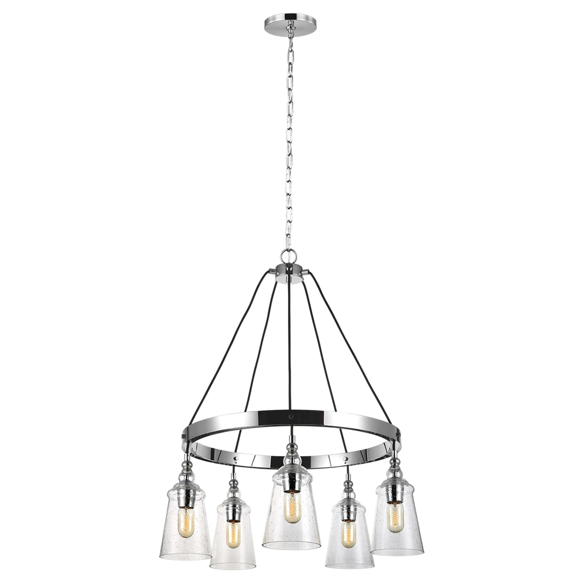 Quintiesse Loras 5 Light Chandelier - Chrome